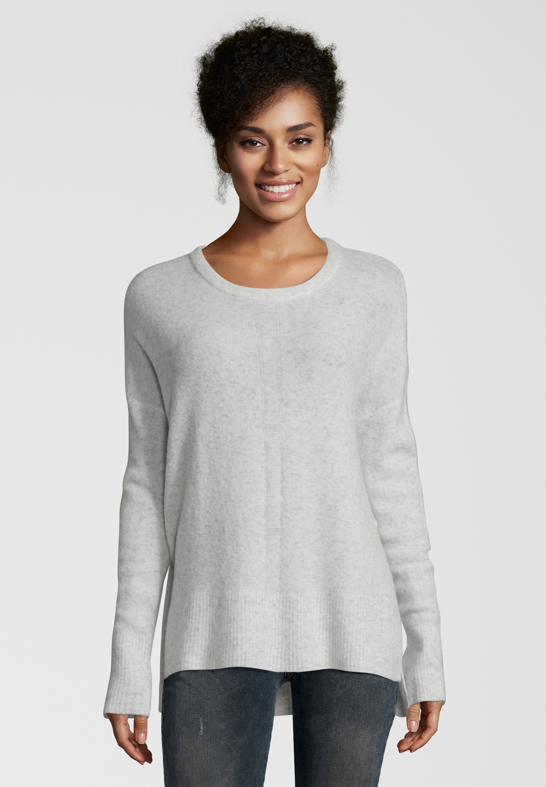 Frogbox Wollpullover »mit seitlichen Schlitzen«, und leichter Transparenz