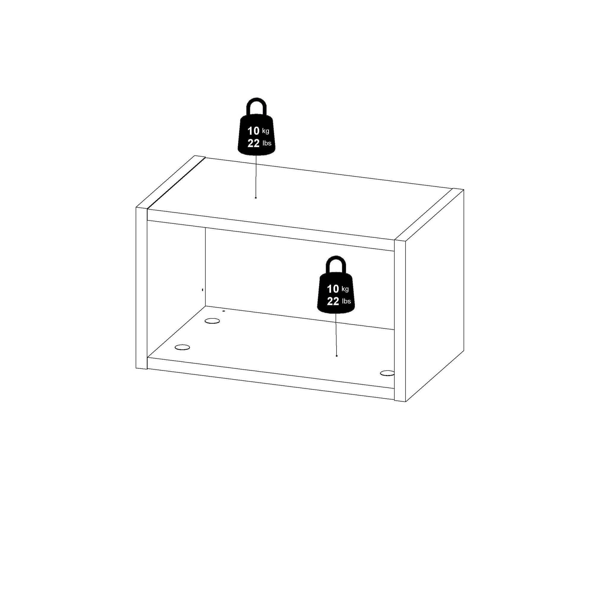 INOSIGN Hängeregal »Roomers Regal, Fach, Hängefach, Wandregal, Schweberegal,«, Breite 42 cm, Höhe 25,8 cm