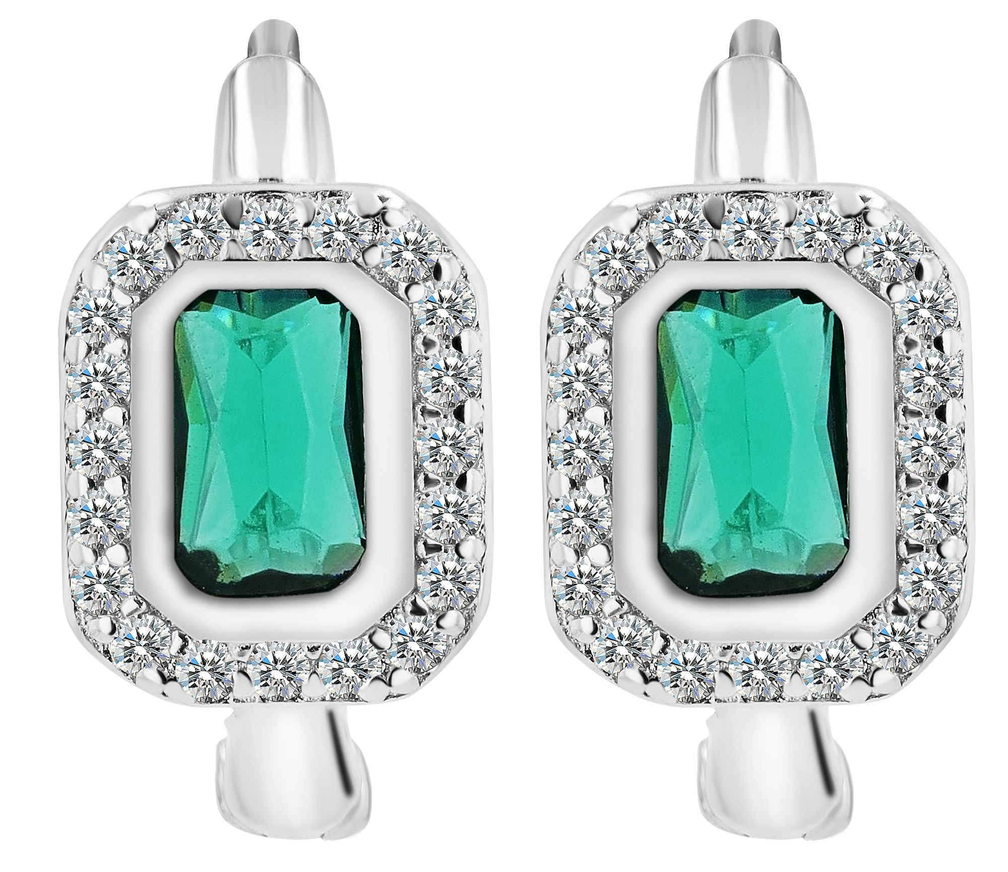 Adelia´s Paar Creolen »Damen Ohrringe ¿ Klappcreole aus 925 Silber mit Zirkonia«