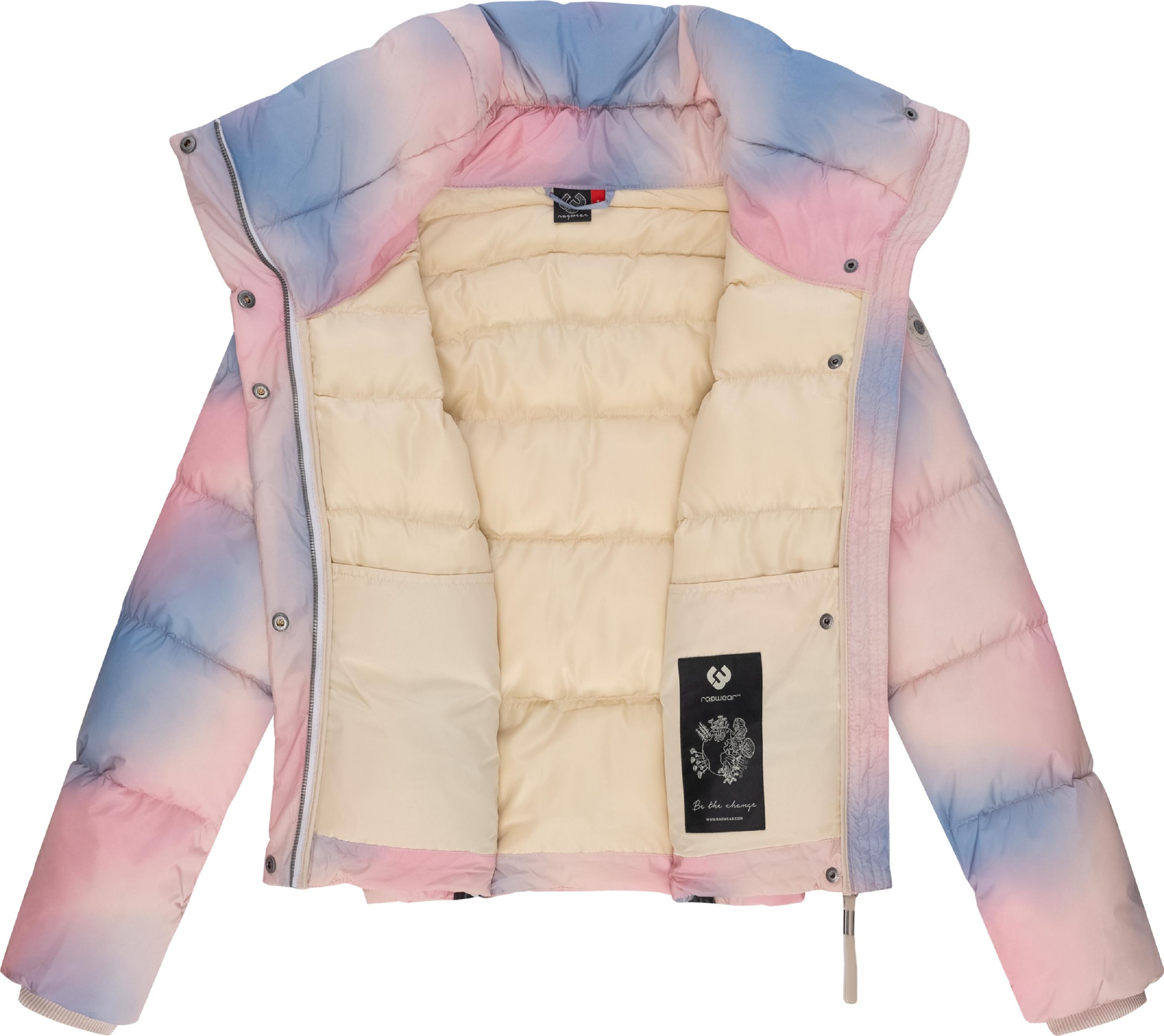 Ragwear Steppjacke »Steppjacke Lunis Ombre«, ohne Kapuze, stylische, cropped Winter Kurzjacke