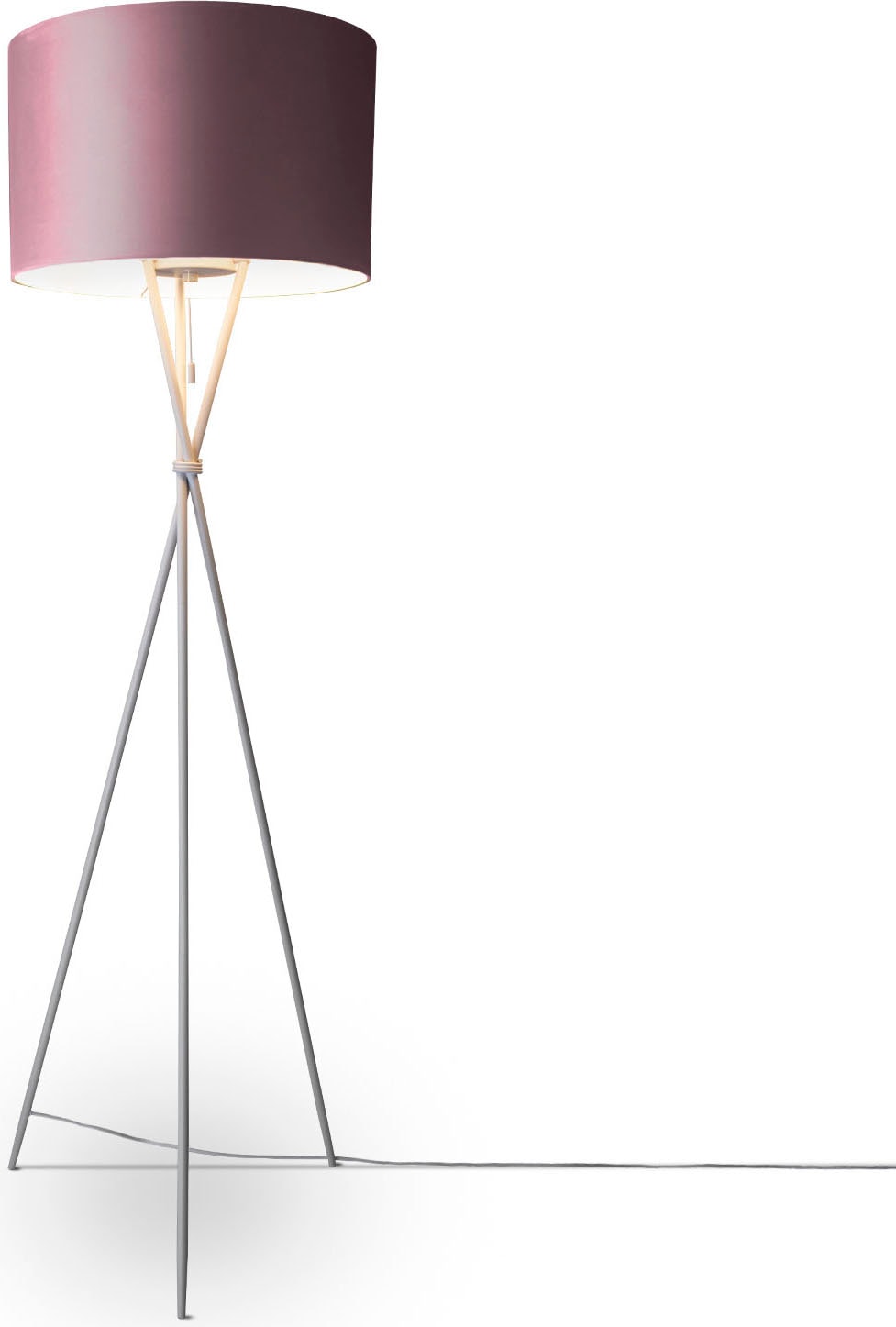 Paco Home Stehlampe »Kate uni Color«, Wohnzimmer Dreibein Standleuchte  Velour Höhe 177,5cm Filigran E27 kaufen online bei OTTO | Standleuchten