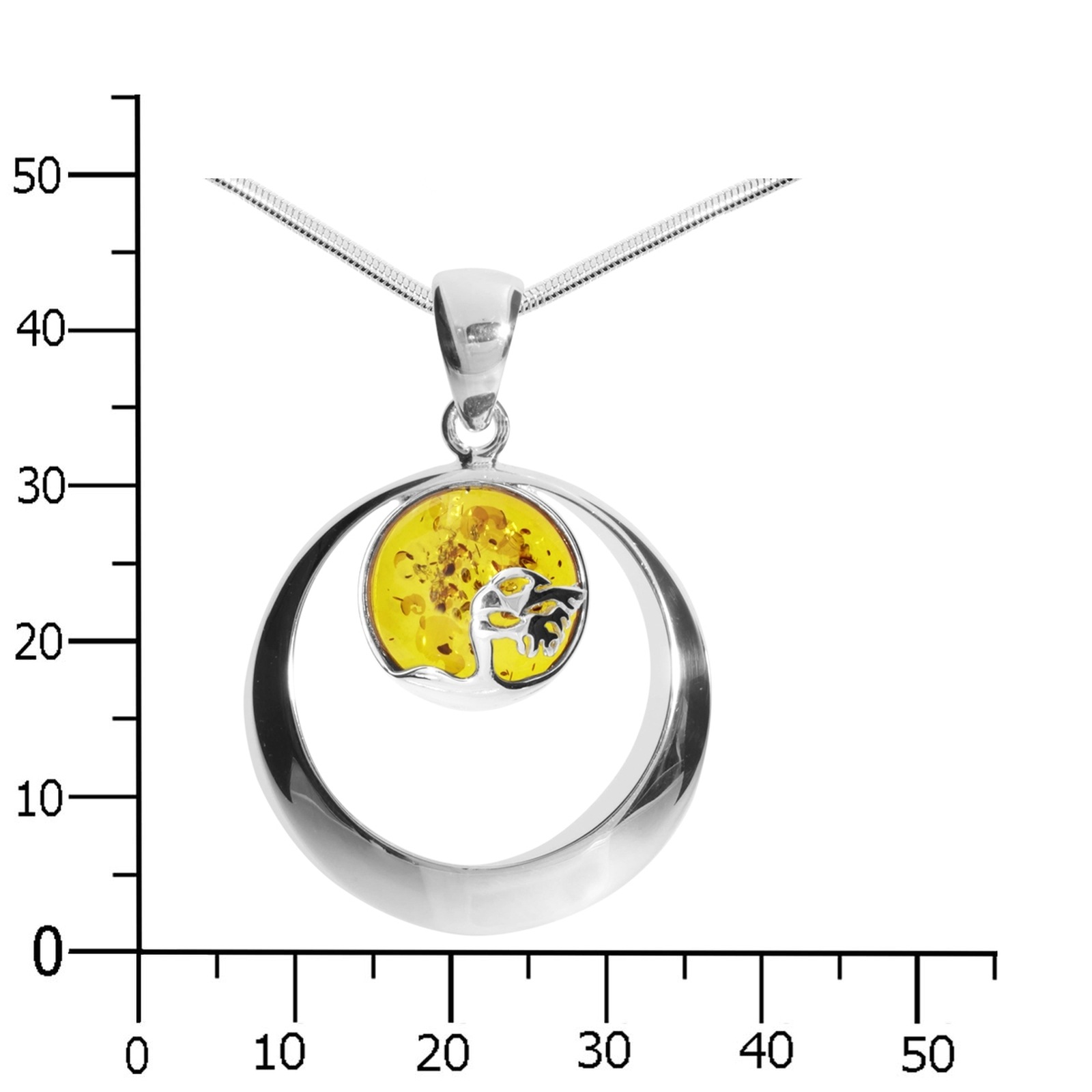OSTSEE-SCHMUCK Kette mit Anhänger »- Windflüchter 30 mm - Silber 925/000 - Bernstein«