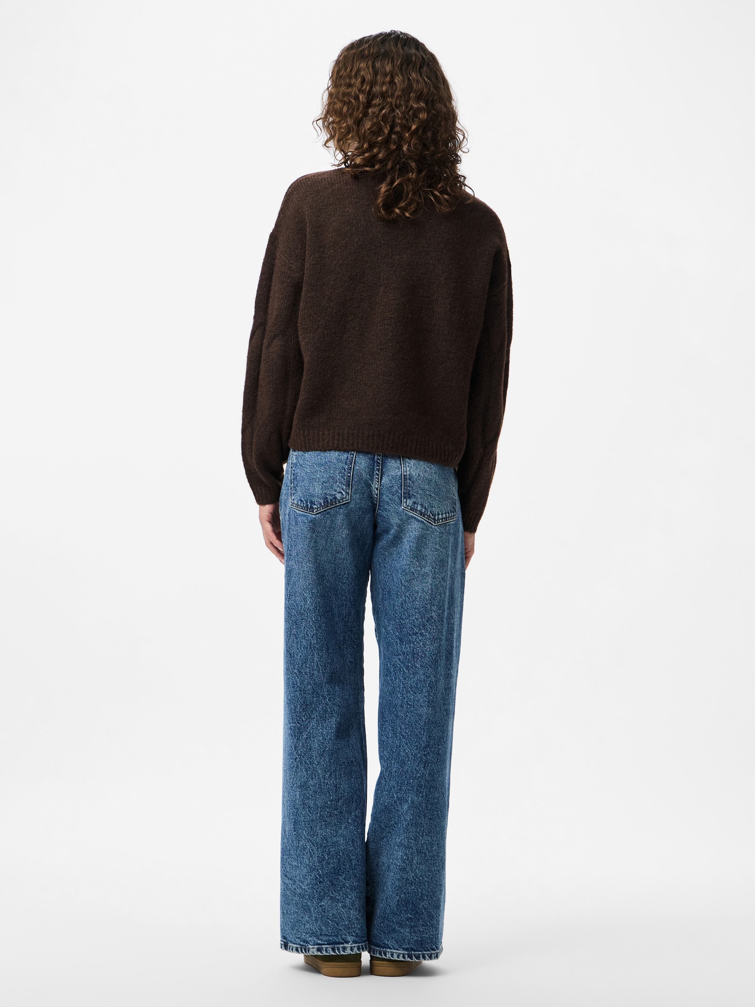 pieces Strickpullover »PCJENNA LS O-NECK CABLE KNIT NOOS BC«
