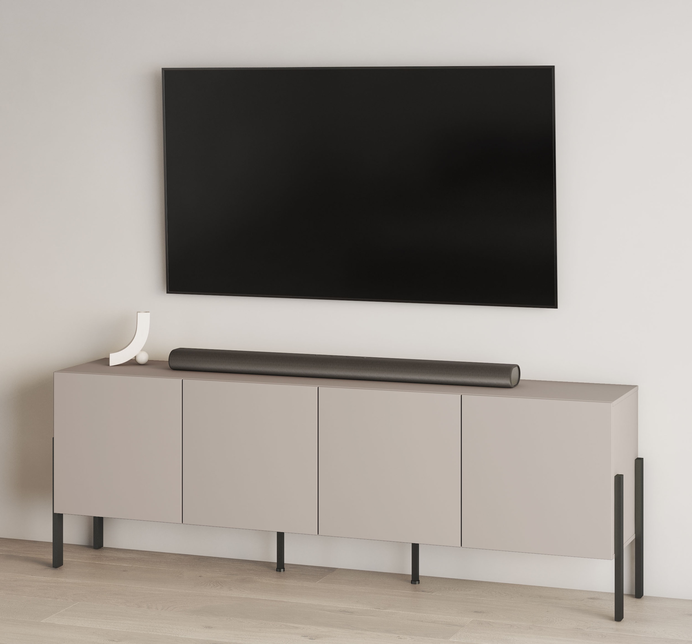 INOSIGN Kommode »Jukon,Breite 200 cm, moderne grifflose Kommode,4 Türen«, Sideboard, Anrichte viel Stauraum, push-to-open-Funktion