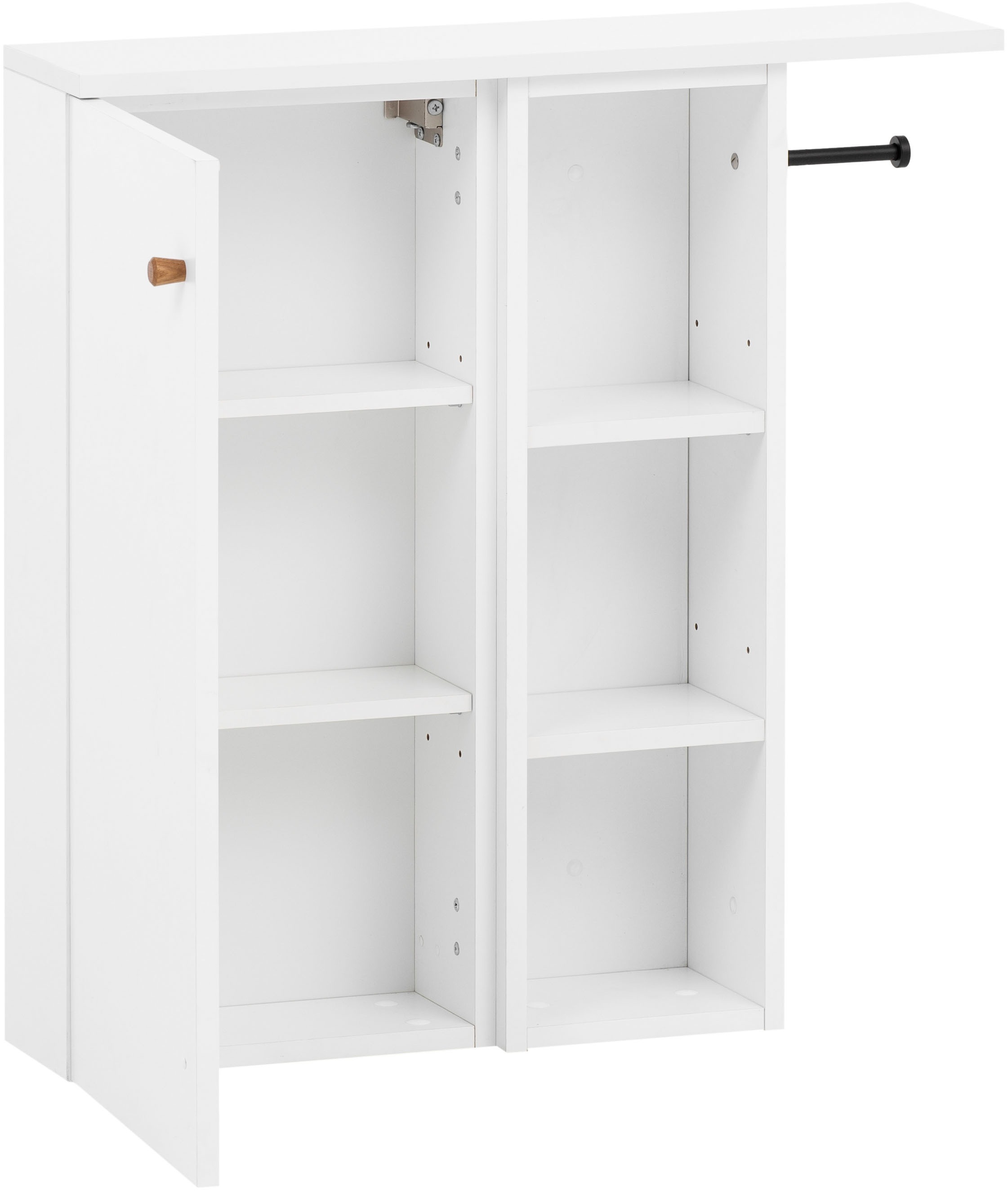 Schildmeyer Seitenschrank »Bjarne, Breite 70 cm, Griff aus Massivholz«, Regalfach links oder rechts montierbar