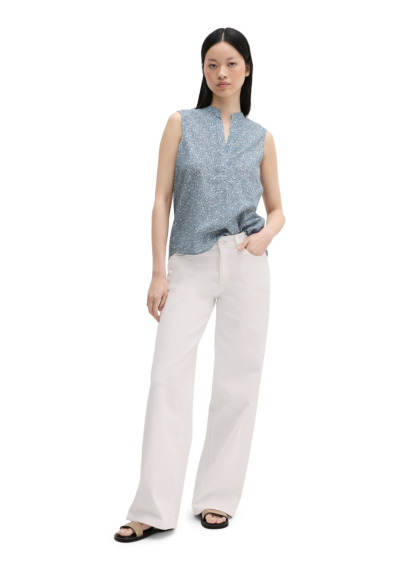 Marc O'Polo Blusentop loose aus bedrucktem Baumwoll-Voile