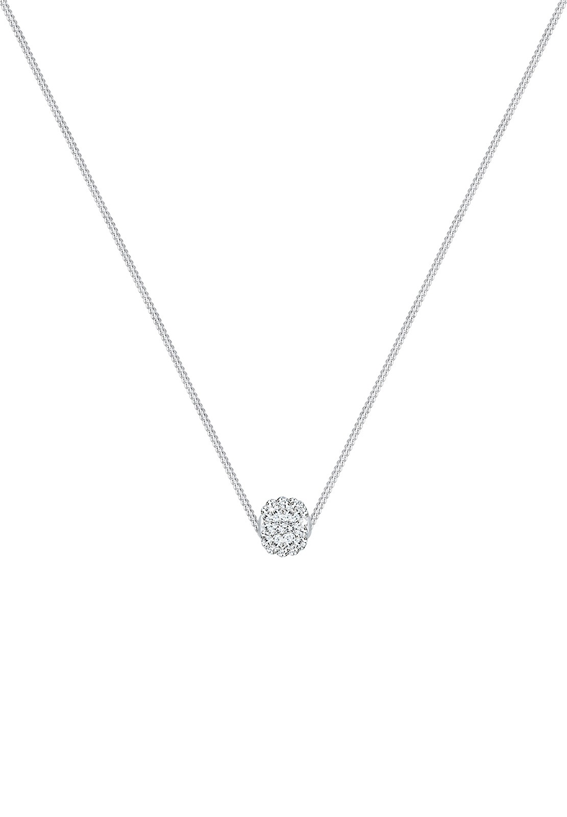 Elli Silberkette »Halskette Weiß 925 Sterling Silber, mit Kristallen von Swarovski®«