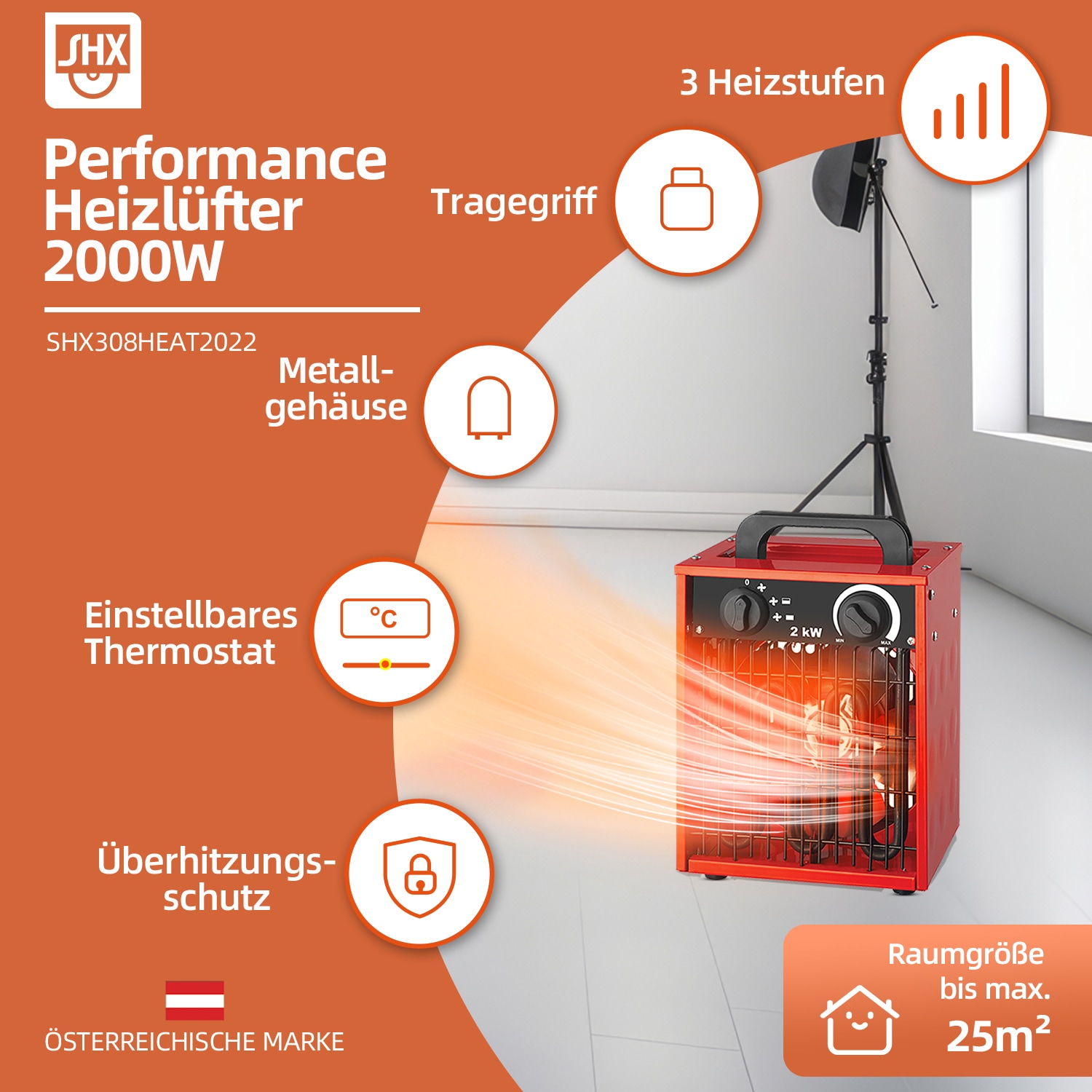 SHX Heizlüfter »SHX308HEAT2022«, 2000 W, Industrie-Standard, 2000W