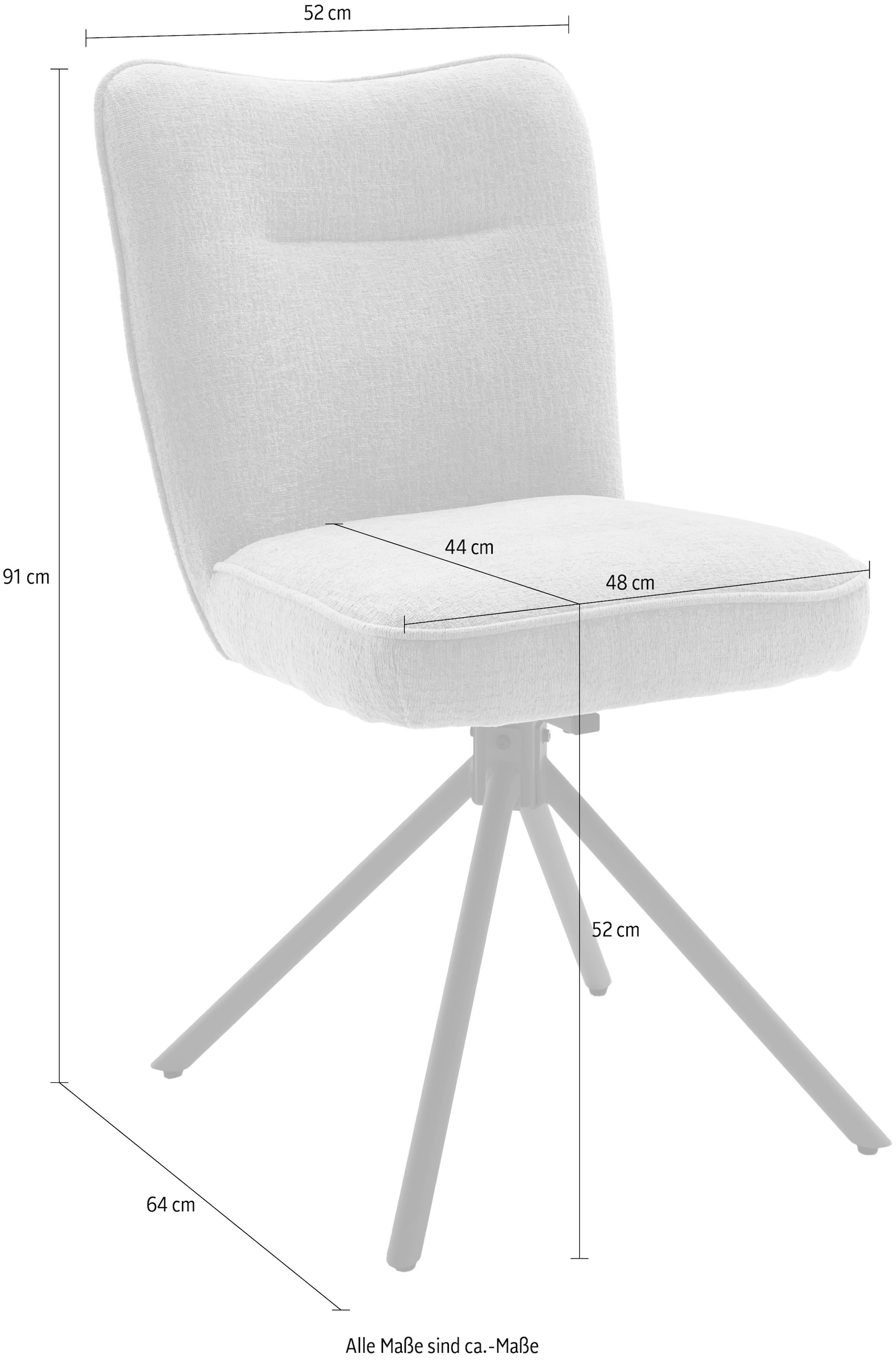 MCA furniture 4-Fußstuhl (Set) 2 Stk.180° drehbar, Taschenfederkern