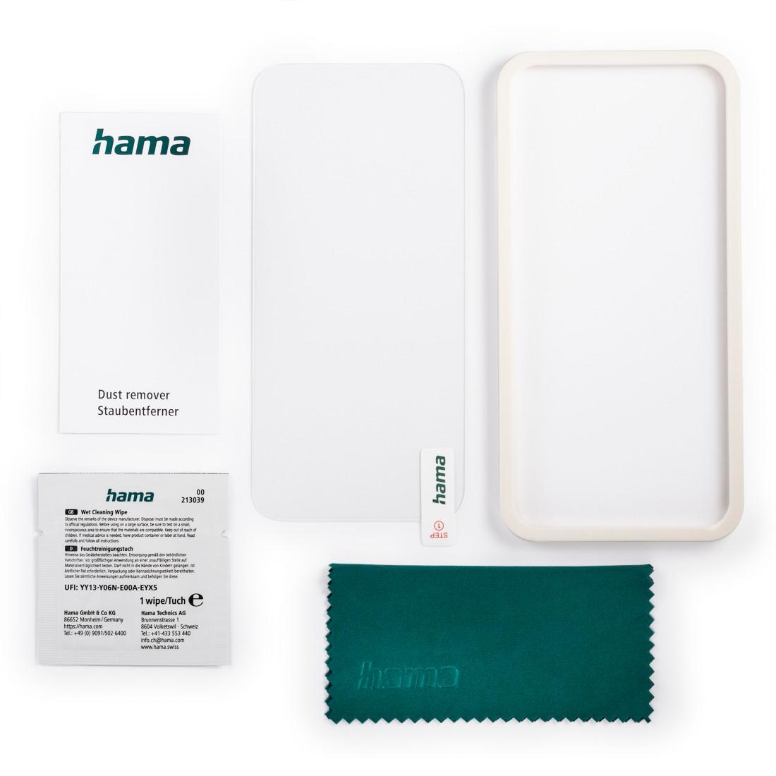 Hama Displayschutzglas »Displayschutz, Schutzglas für Apple iPhone 16 mit Montagehilfe,«, für iPhone 16, stoßfest, kratzfest, ultradünn