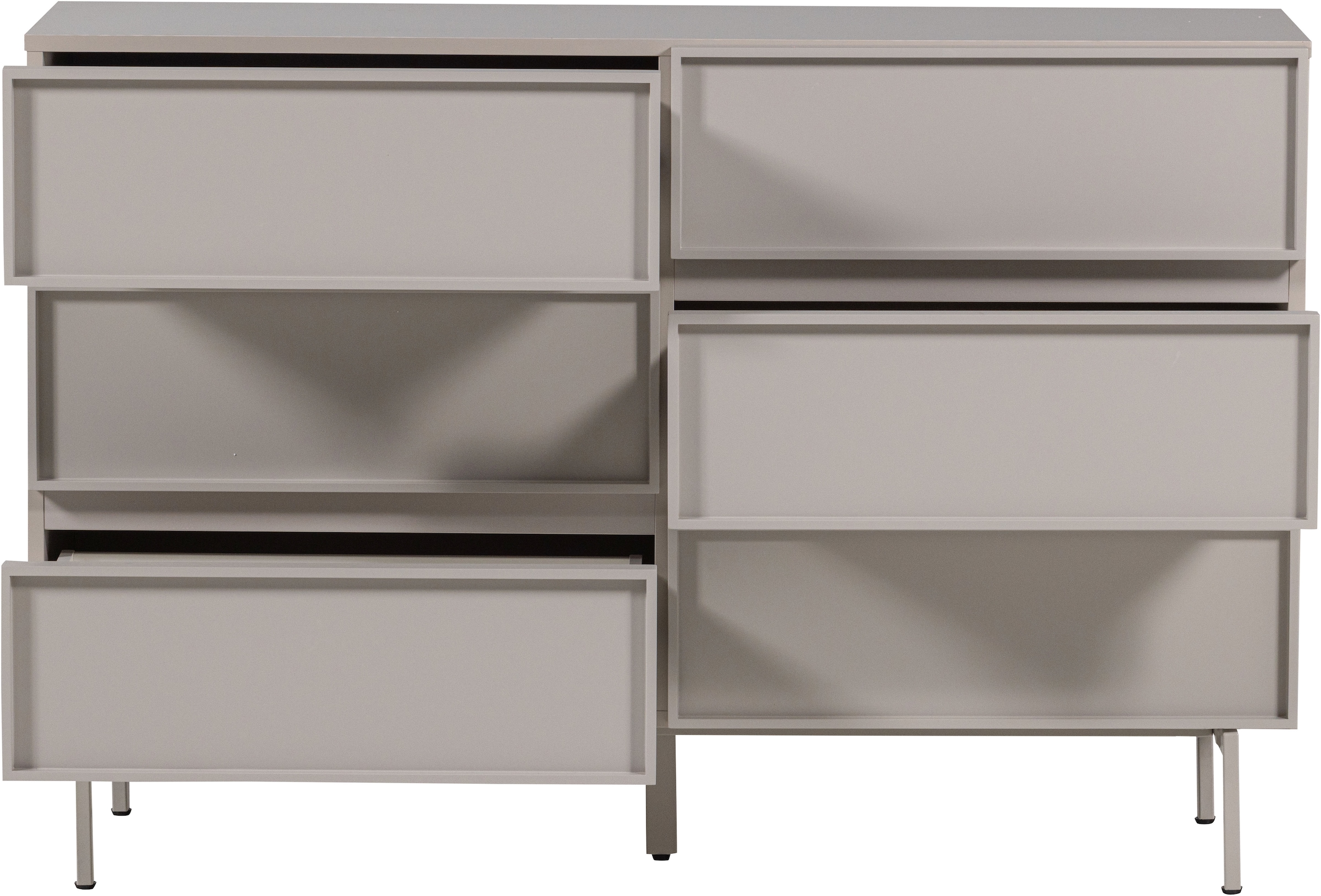 WOOOD Sideboard »Tours mit Melamin-MDF und breiter Ausführung B 120 x T 42 x H 80 cm« Tragkraft Deckplatte 50 kg, schmutzabweisende Oberfläche