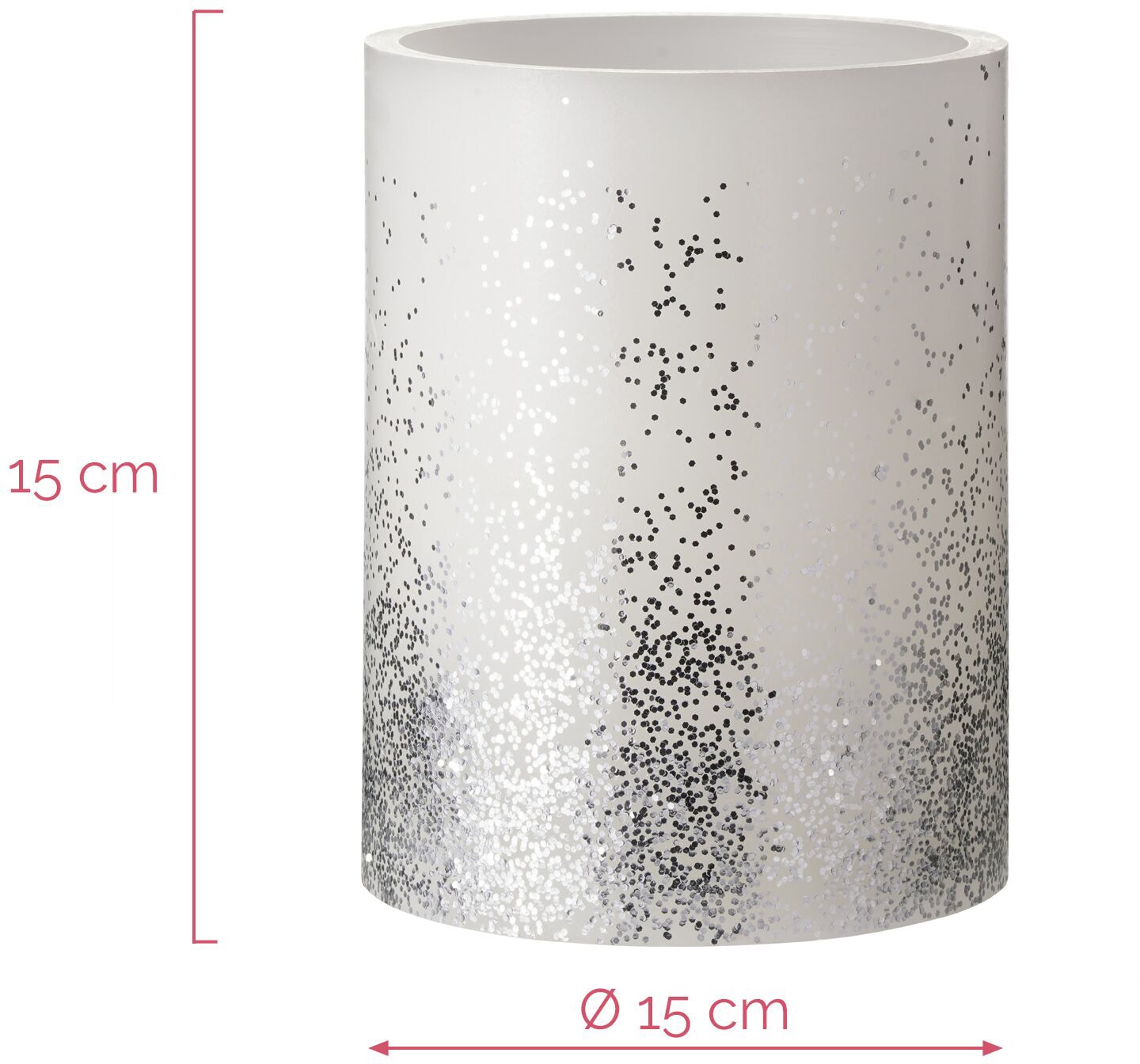 Pauleen LED Dekolicht »LED-Kerze Glitter Wachskerze Einzelartikel Timer Batterie Weiß/Silber«