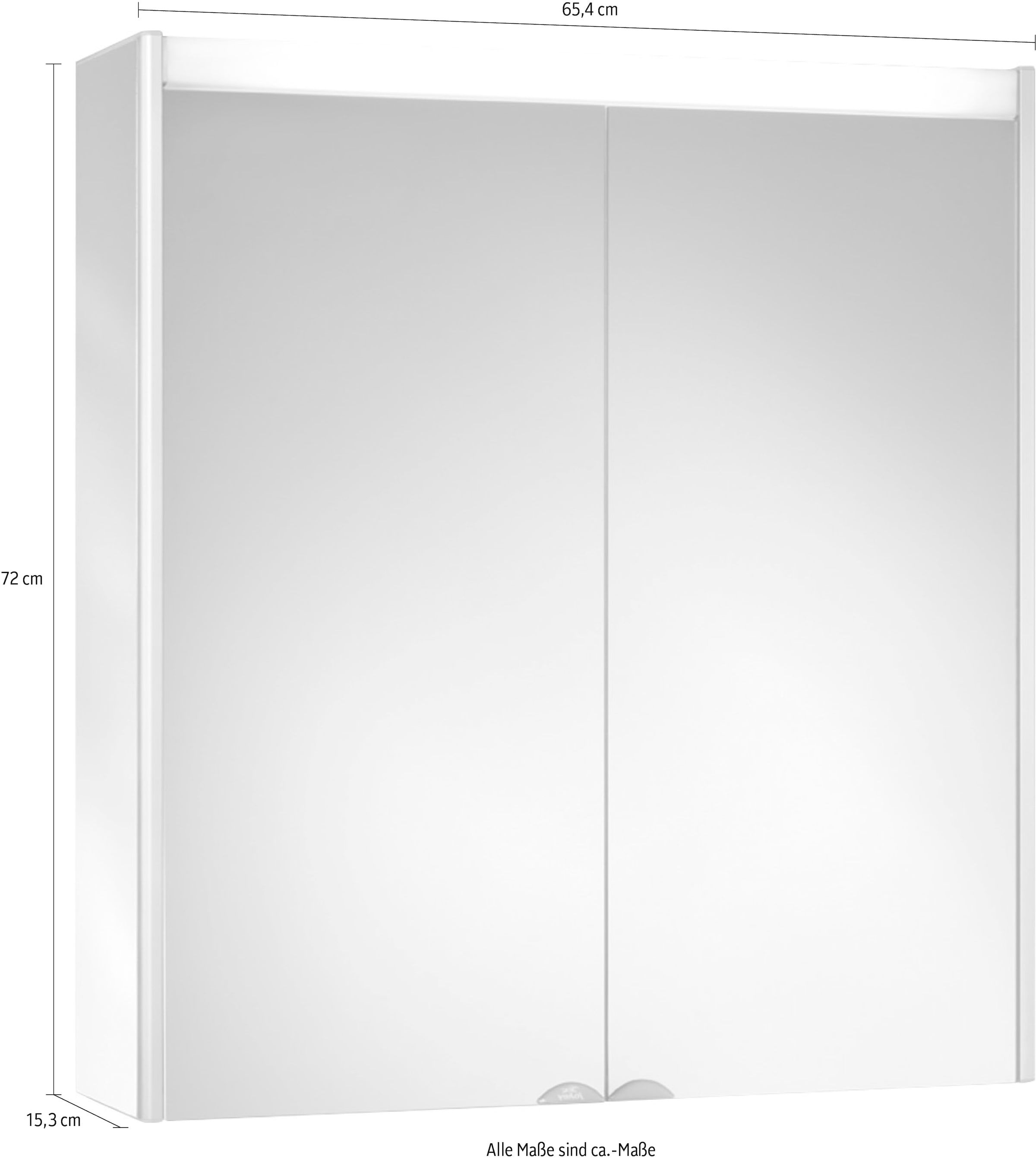 jokey Spiegelschrank »Dekor Alu LED«, Aluminium, 65,4cm breit