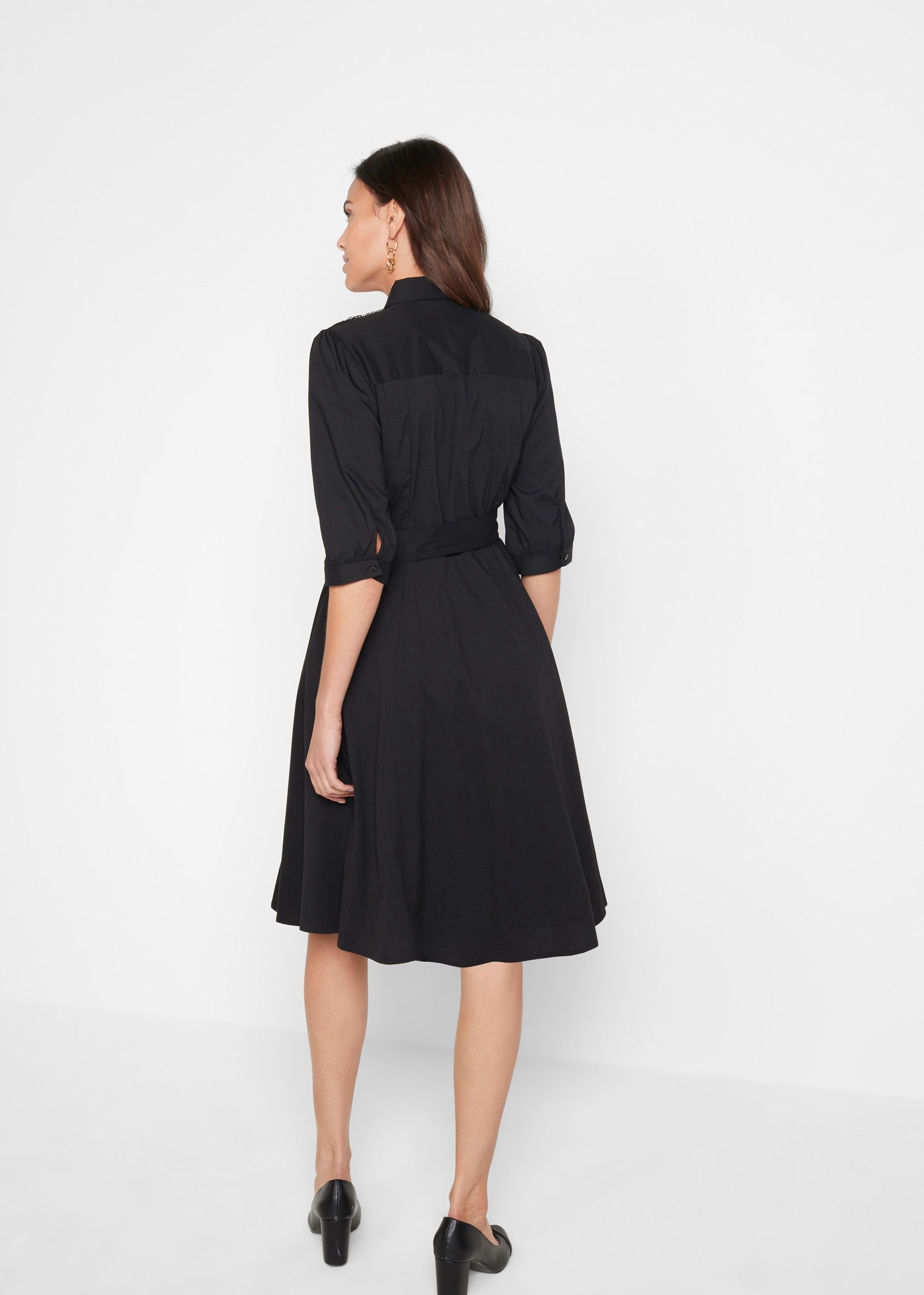 bonprix 2-in-1-Kleid Set, 2 tlg. für Businessmode, aus Baumwolle, ausgestellte Passform