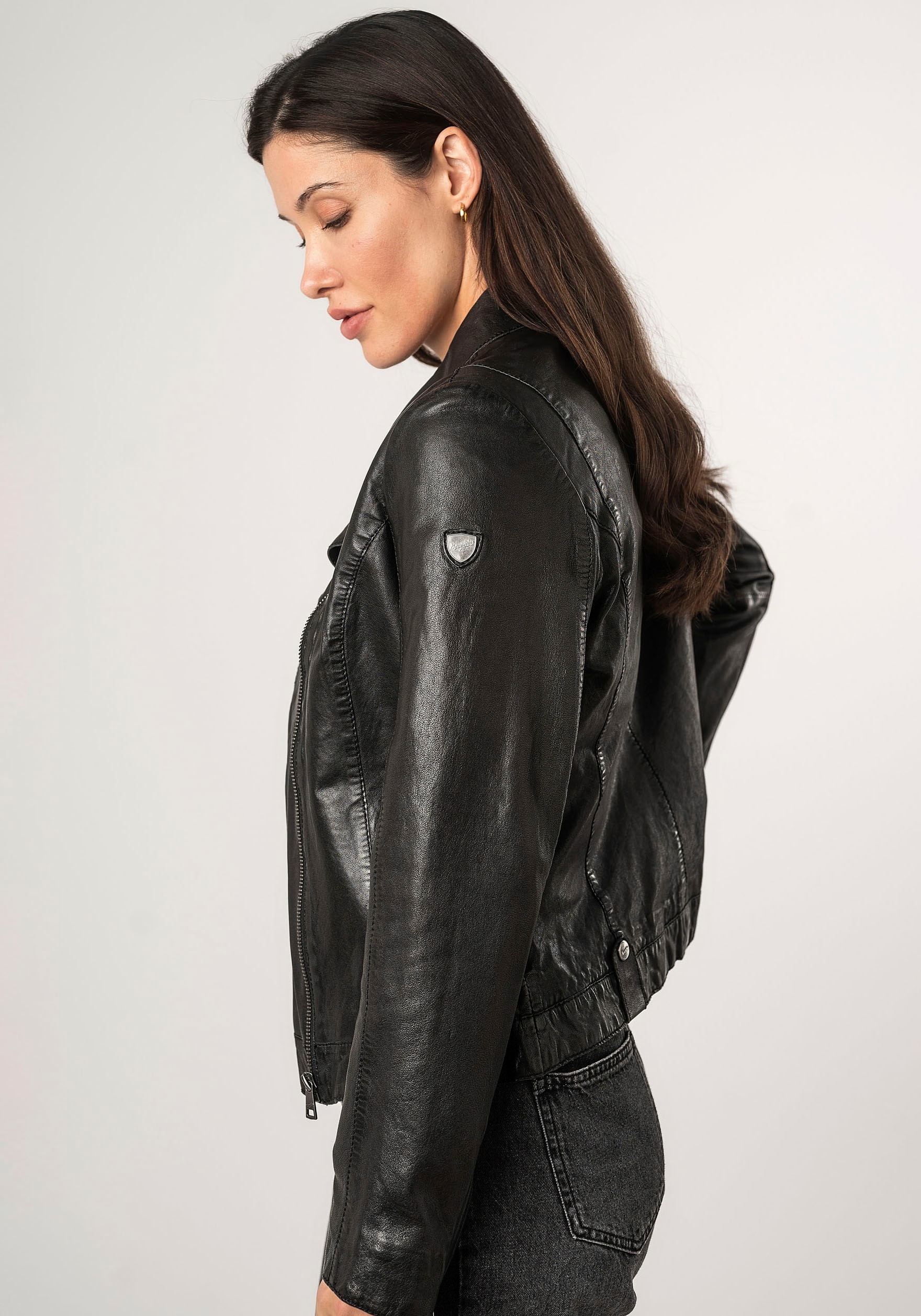 Mauritius Lederjacke »MWFayola«, mit Umlegekragen