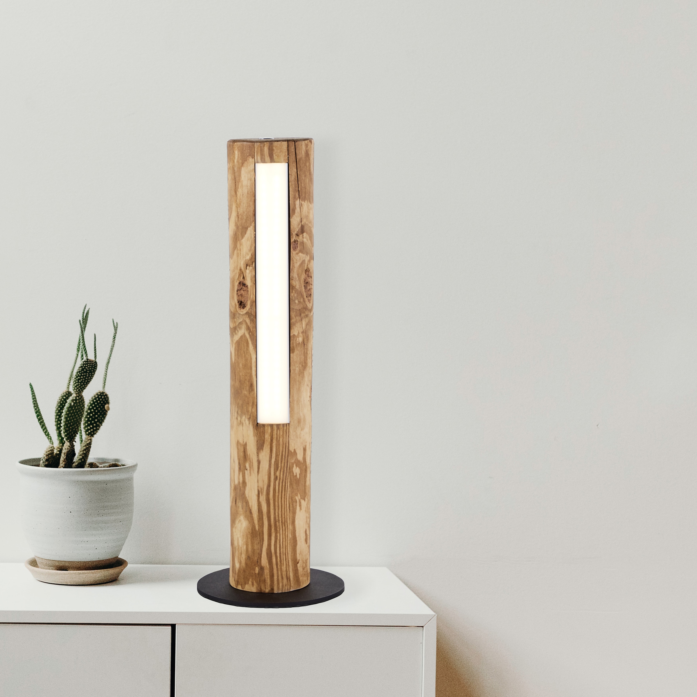 Brilliant LED Tischleuchte »Odun«, 1 flammig, Leuchtmittel LED-Modul | LED fest integriert, 46 cm Höhe, Touchdimmer, 800 lm, warmweiß, Holz/Metall, kiefer gebeizt