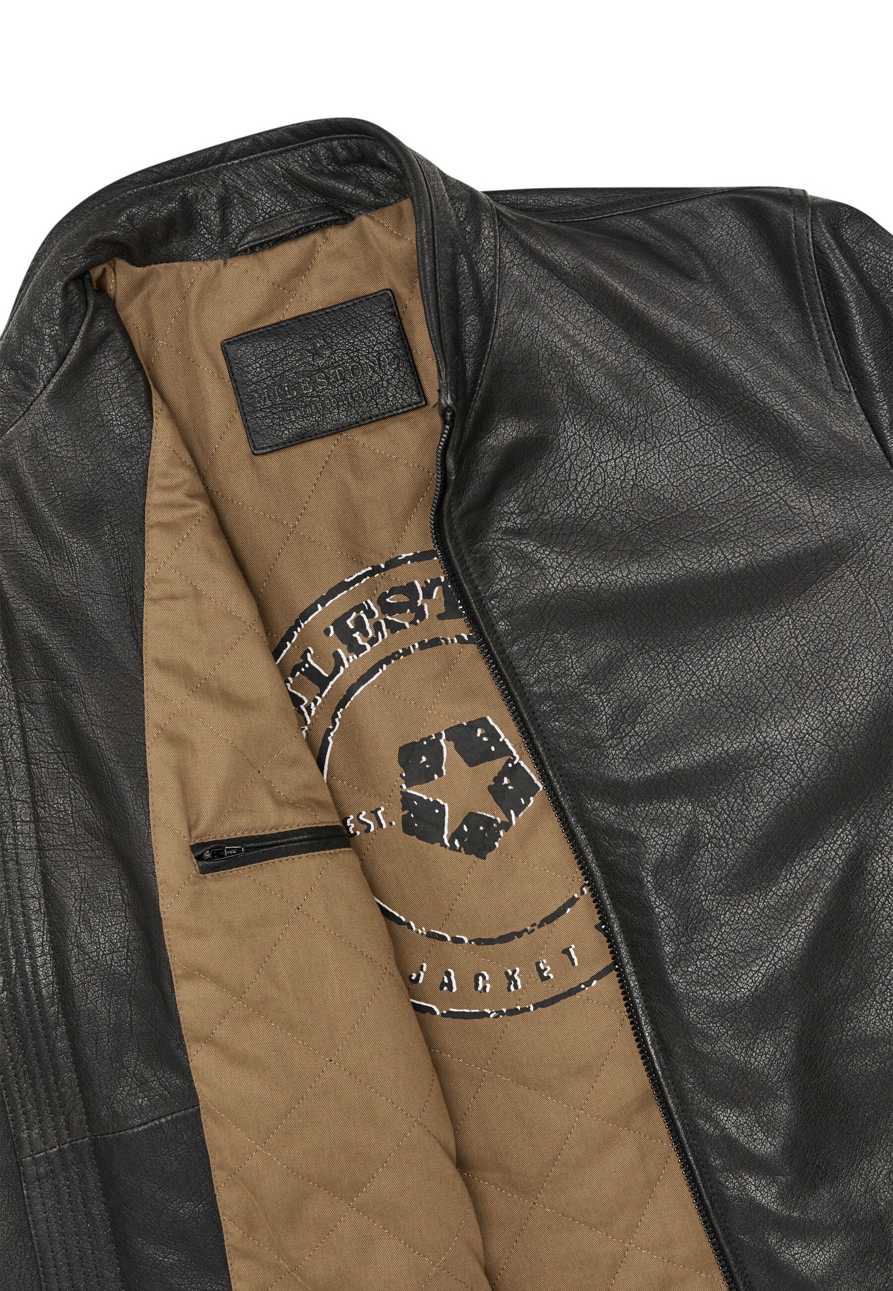 Milestone Lederjacke »MSJack« ohne Kapuze mit Stehkragen