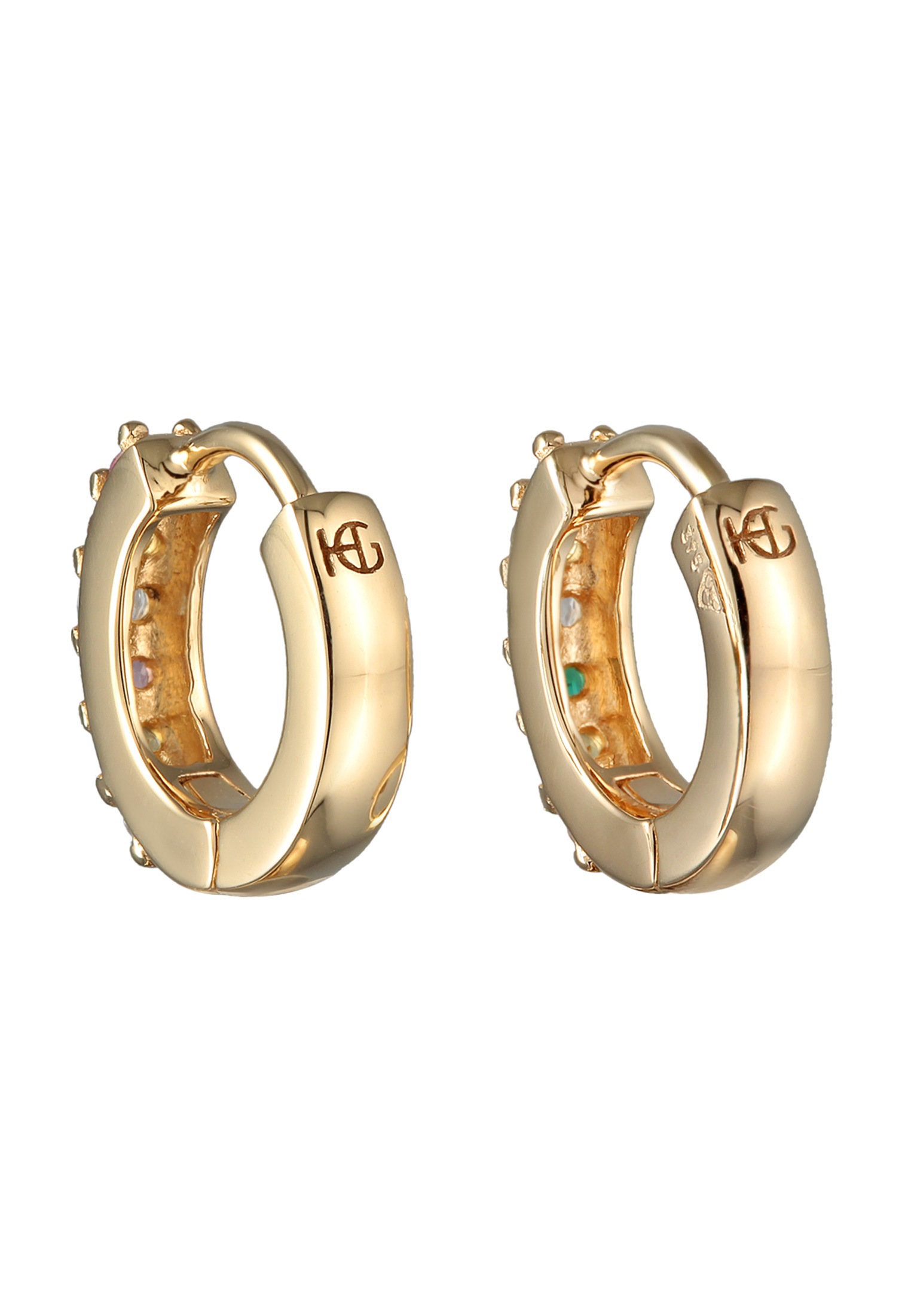HAZE & GLORY Paar Creolen »Ohrringe Creolen synth Saphire - cool glam 375 Gelbgold«
