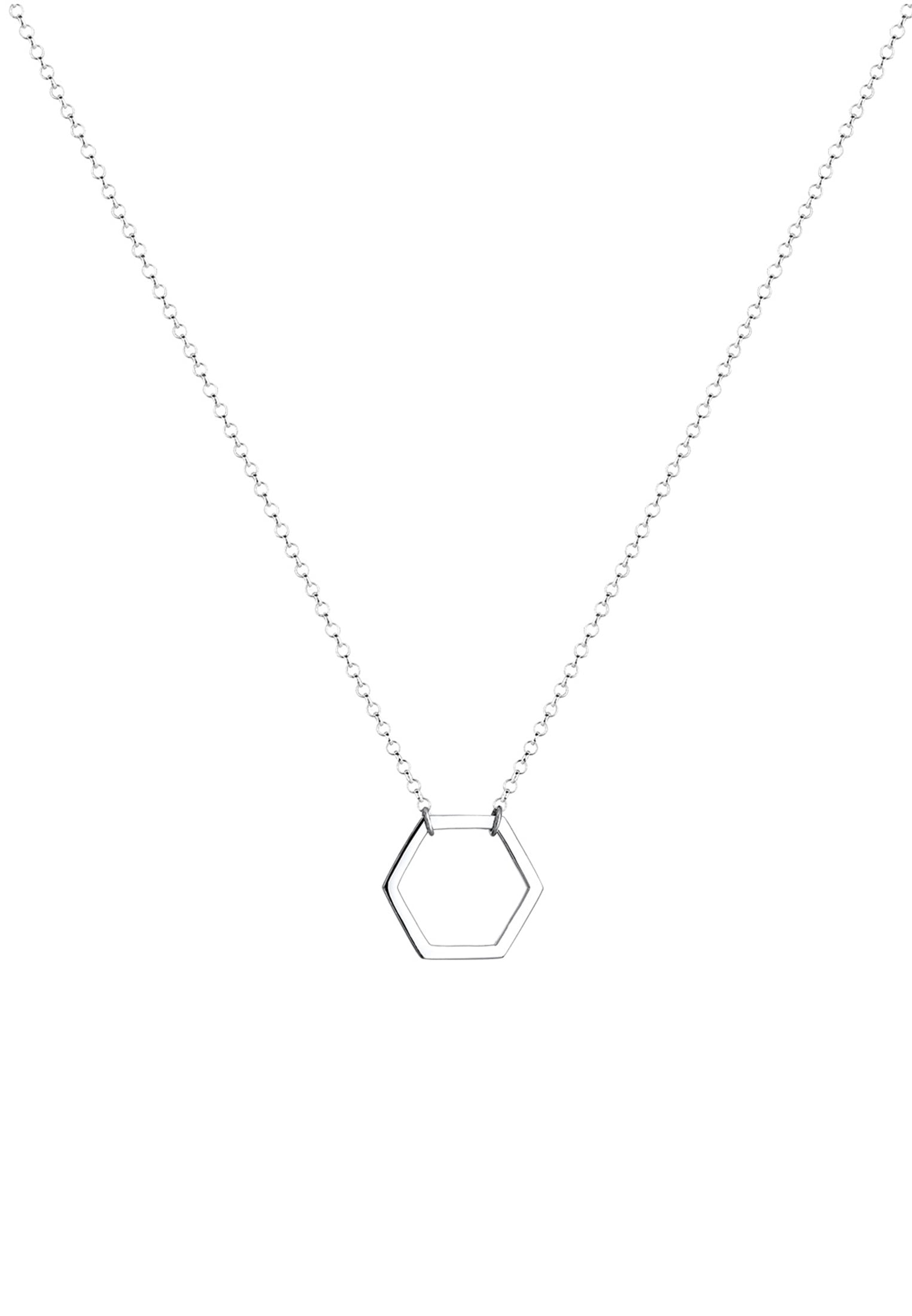 Elli Kette mit Anhänger »Halskette Geo Hexagon 925 Sterling Silber«