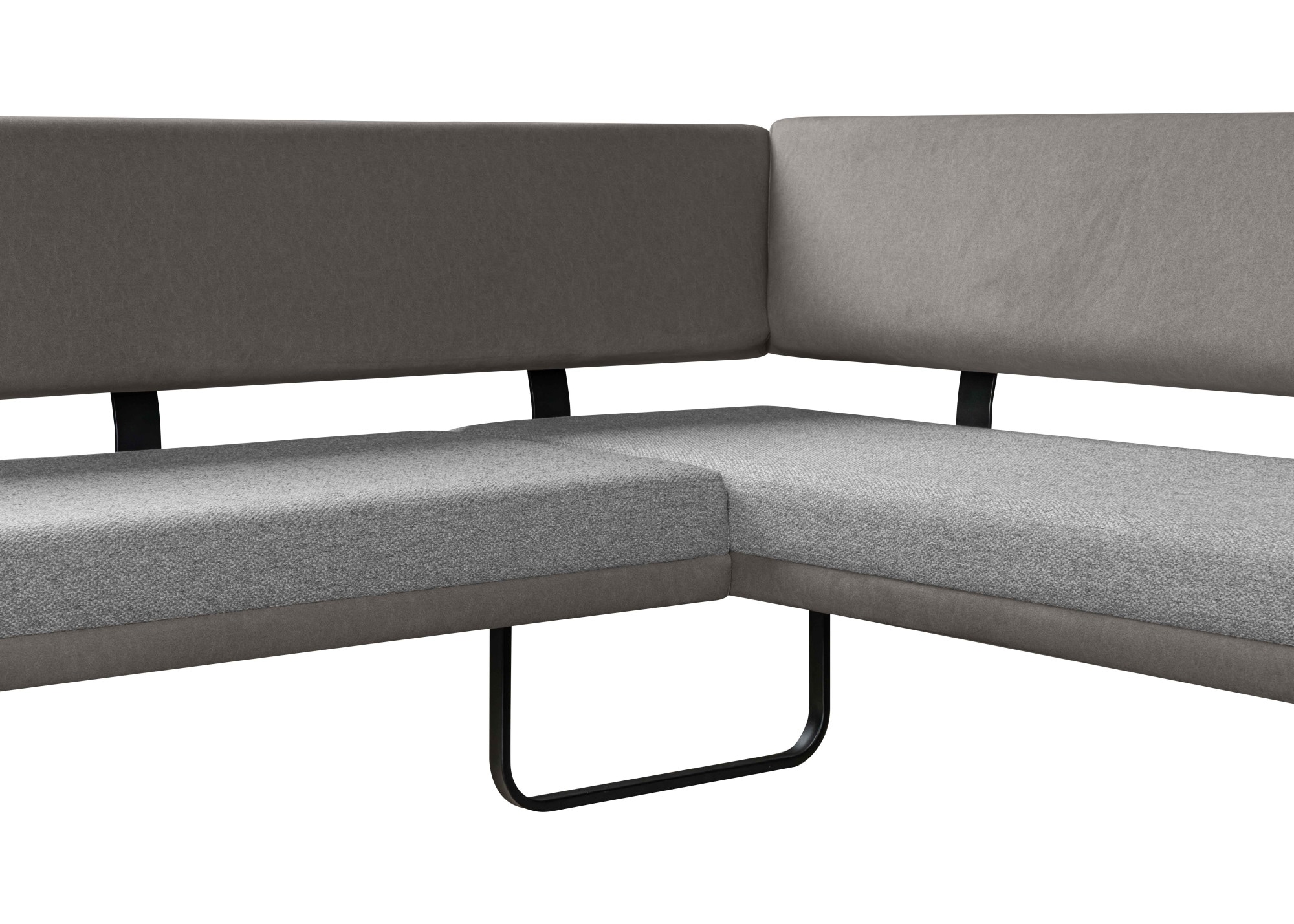 OTTO home Eckbank »Gabi Esszimmerbank, Bank, Küchenbank, Polsterbank« Gestell aus matt-schwarzem Flachmetall, stabil, 2-Stoff-Design