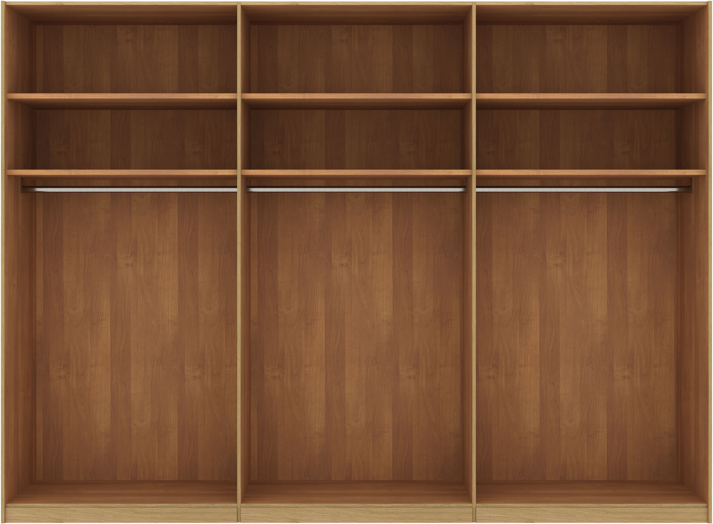 Musterring Schwebetürenschrank »Savona, Kleiderschrank, Schrank, Garderobe, mit Schiebetüren«, (Teilmassiv Bianco-Eiche, mit Spiegel oder Glas, MADE IN GERMANY), Türen Bianco-Eiche massiv, Spiegel-/Glastüren, eingelegte Chromleiste