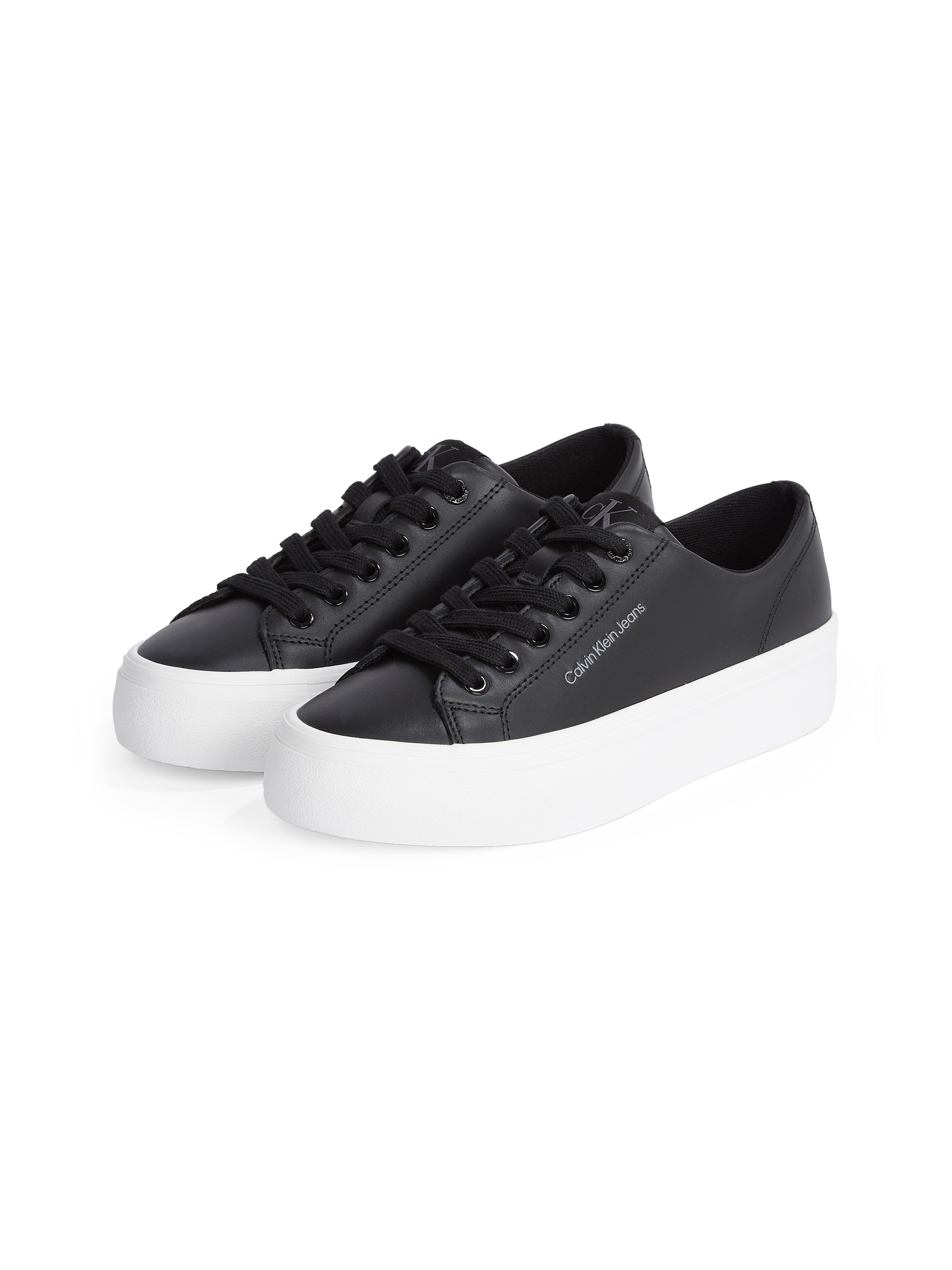 Calvin Klein Jeans Plateausneaker »VULC FLATFORM LOW MG LTH«, Schnürschuh, Halbschuh, Freizeitschuh in klassischer Optik