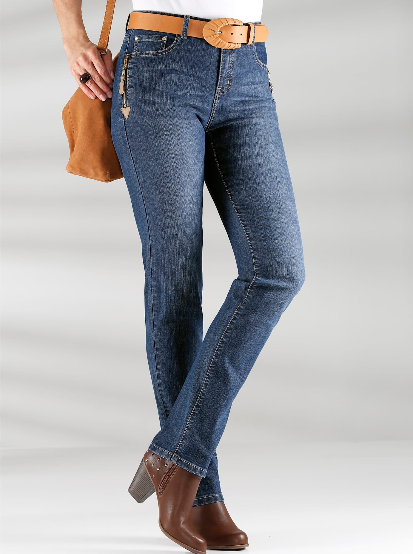 Casual Looks Damen 5-Pocket-Jeans 1 Stk. tlg. in blau, Größe 38