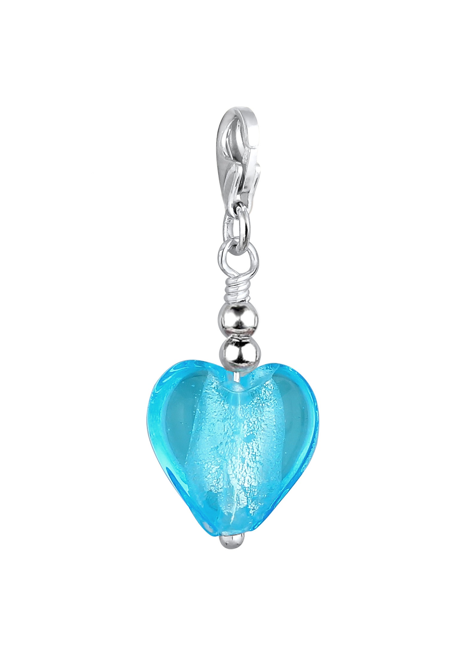 Nenalina Charm-Einhänger »Charm Herz-Anhänger Symbol Liebe Muranoglas 925 Silber«