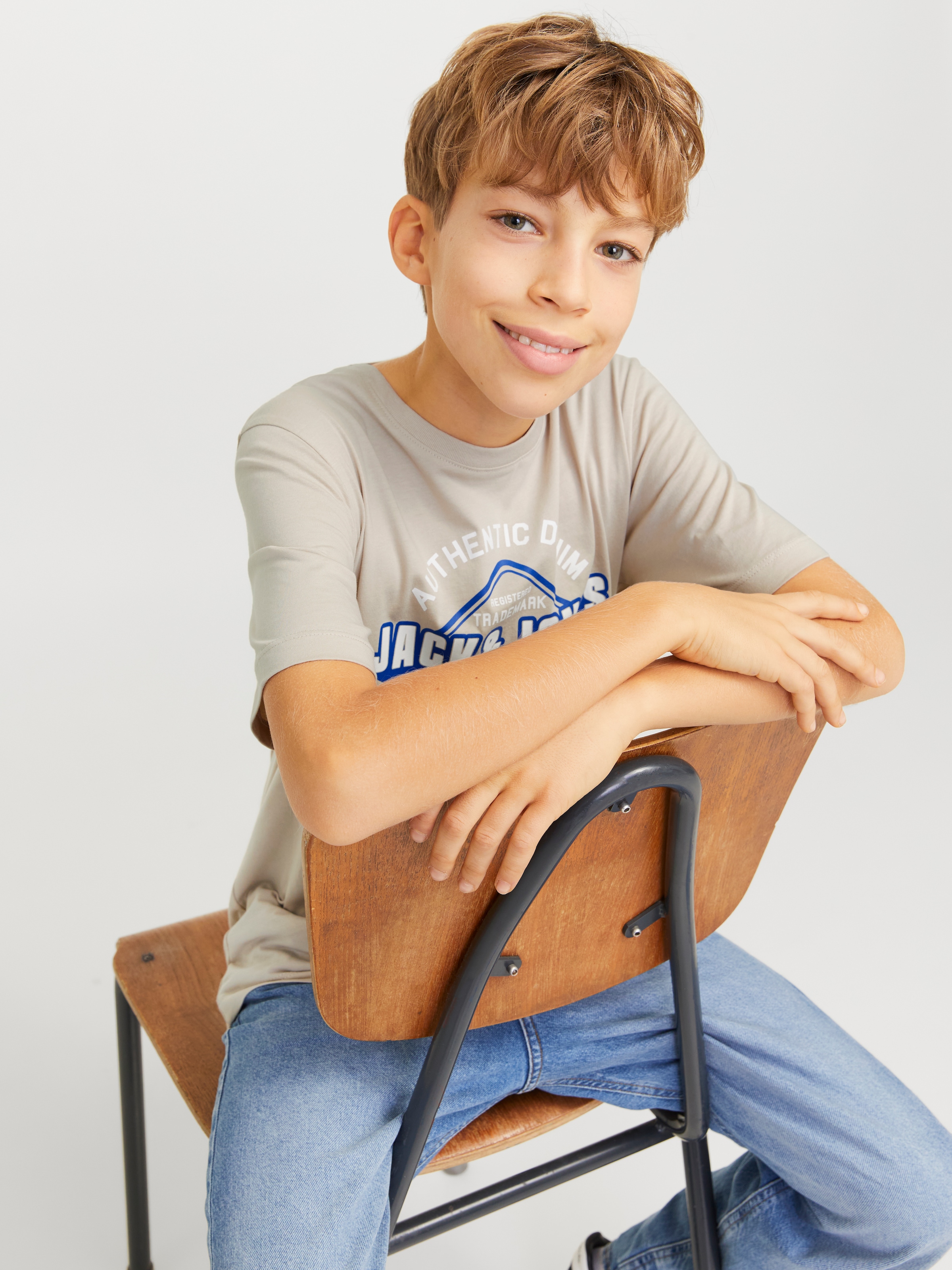 Jack & Jones Junior Rundhalsshirt »JJELOGO TEE SS O-NECK 2 COL S NOOS JNR«