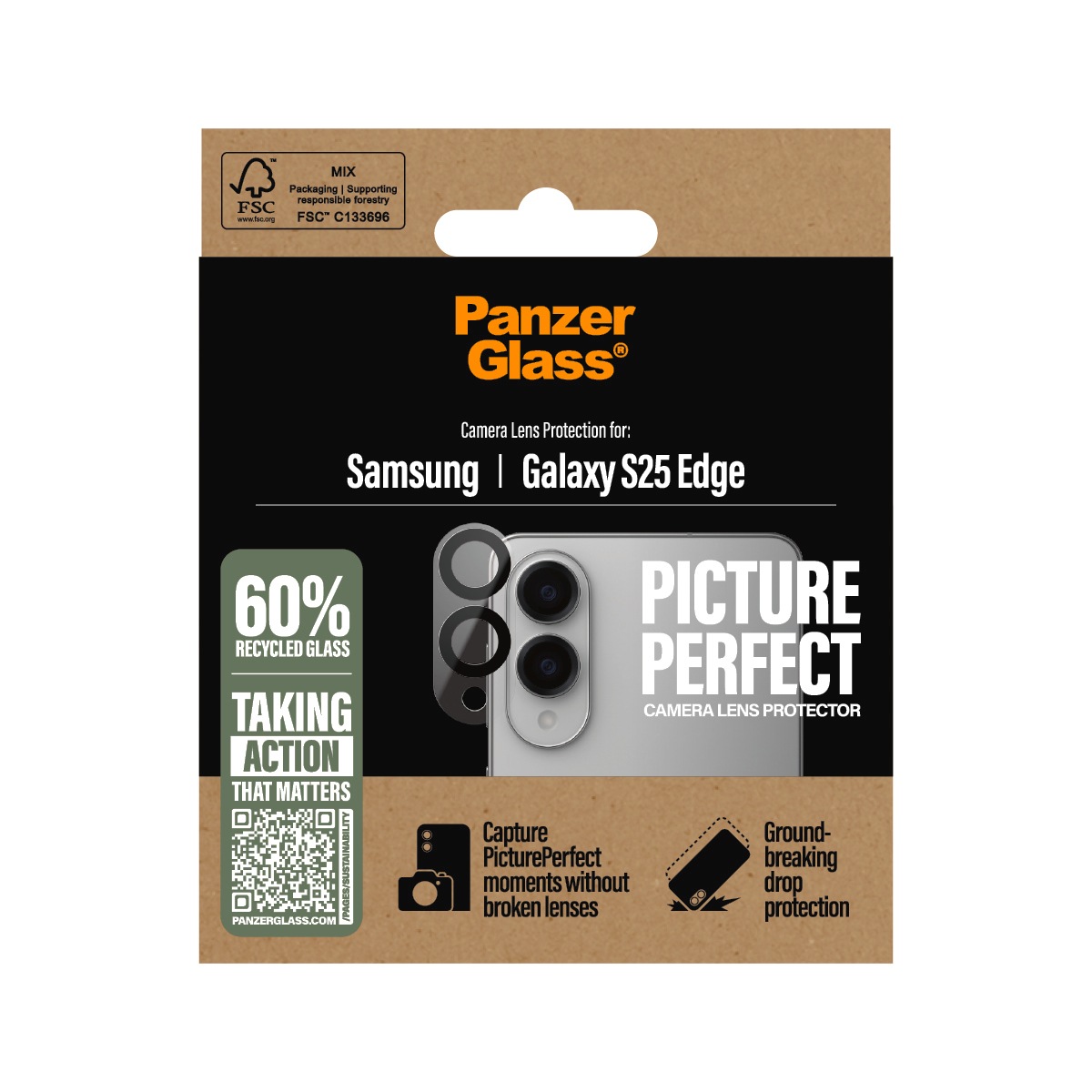 CARE by PanzerGlass Kameraschutzglas »Camera Lens Protector«, für Samsung Galaxy S25 Edge, Kamerschutz, Lens Protector, Schutzglas, kratz- & stoßfest