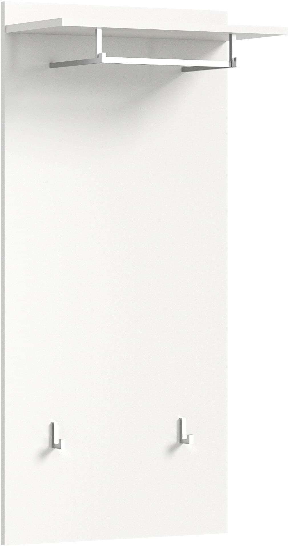 INOSIGN Garderobenpaneel »Valge, Höhe 114 cm, 1 Ablageboden, 2 Haken, 1 Kleiderstange«, (1 St.), Wandpaneel, Paneel, Wandhaken, Wandboard, Wandablage