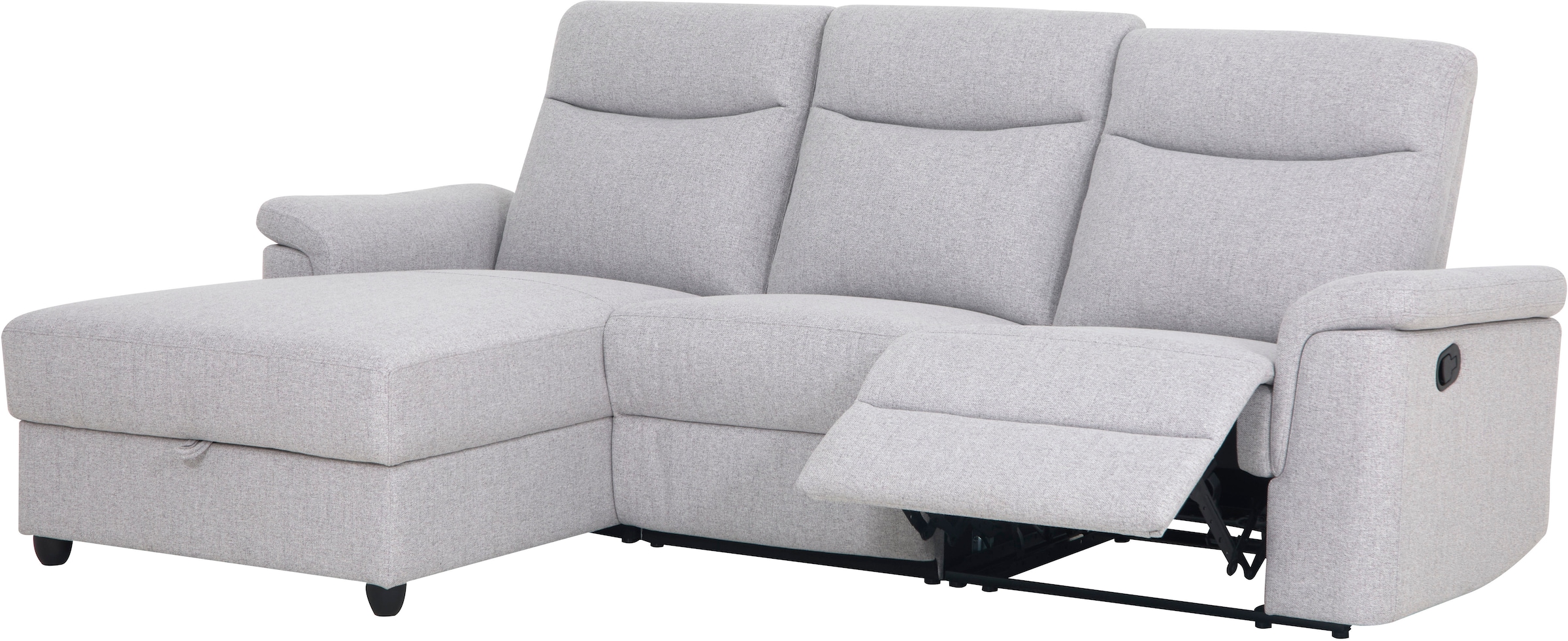 Home affaire Ecksofa »BRIONNE, L-Form, 255cm, manuelle u. elektrische Funktion (USB A/C),« Liegefunktion, Stauraum, Federkernpolsterung, Webstoff