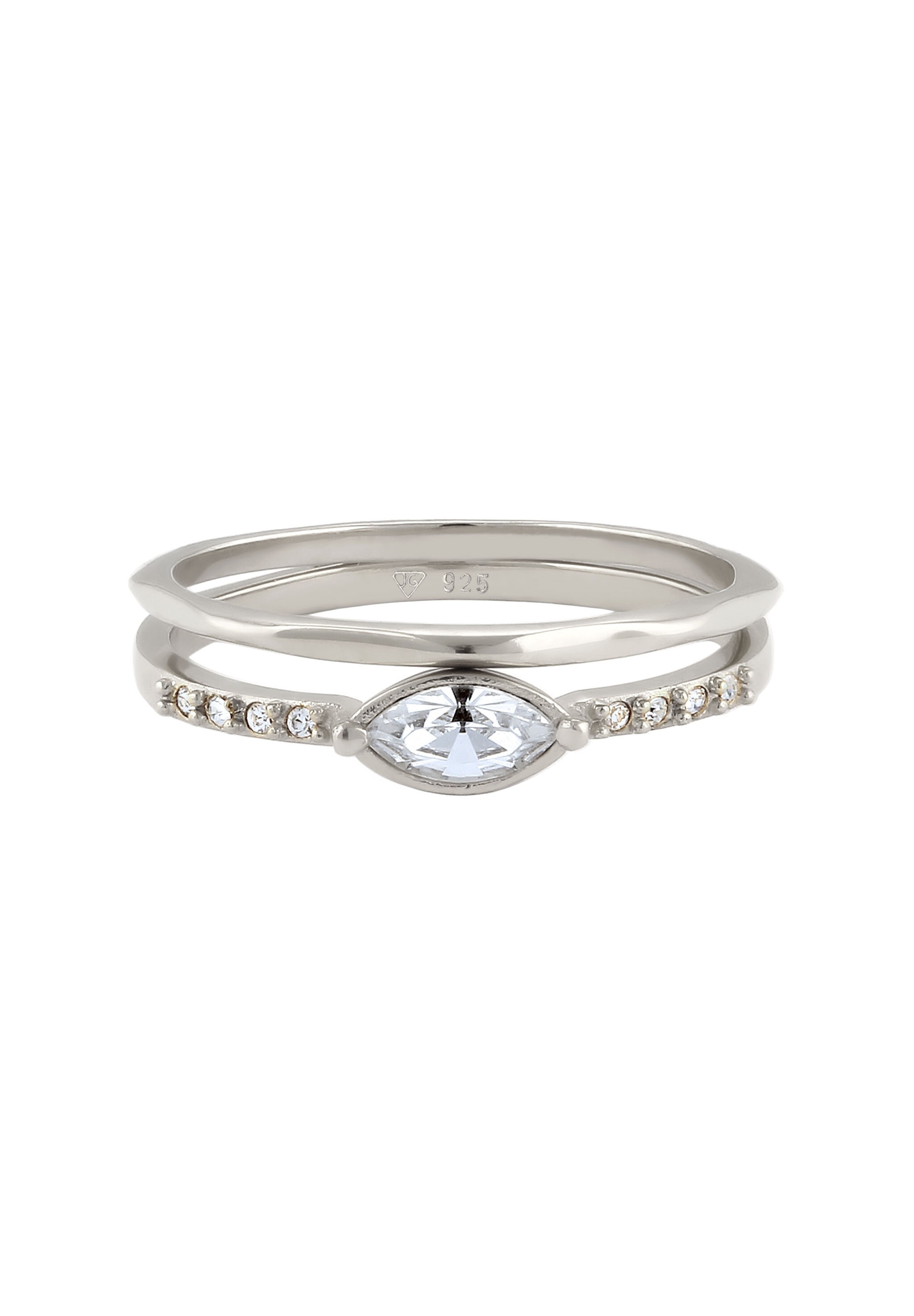 Elli Ring-Set »Ring Set Weiß 925 Sterling Silber, mit Kristallen von Swarovski®«