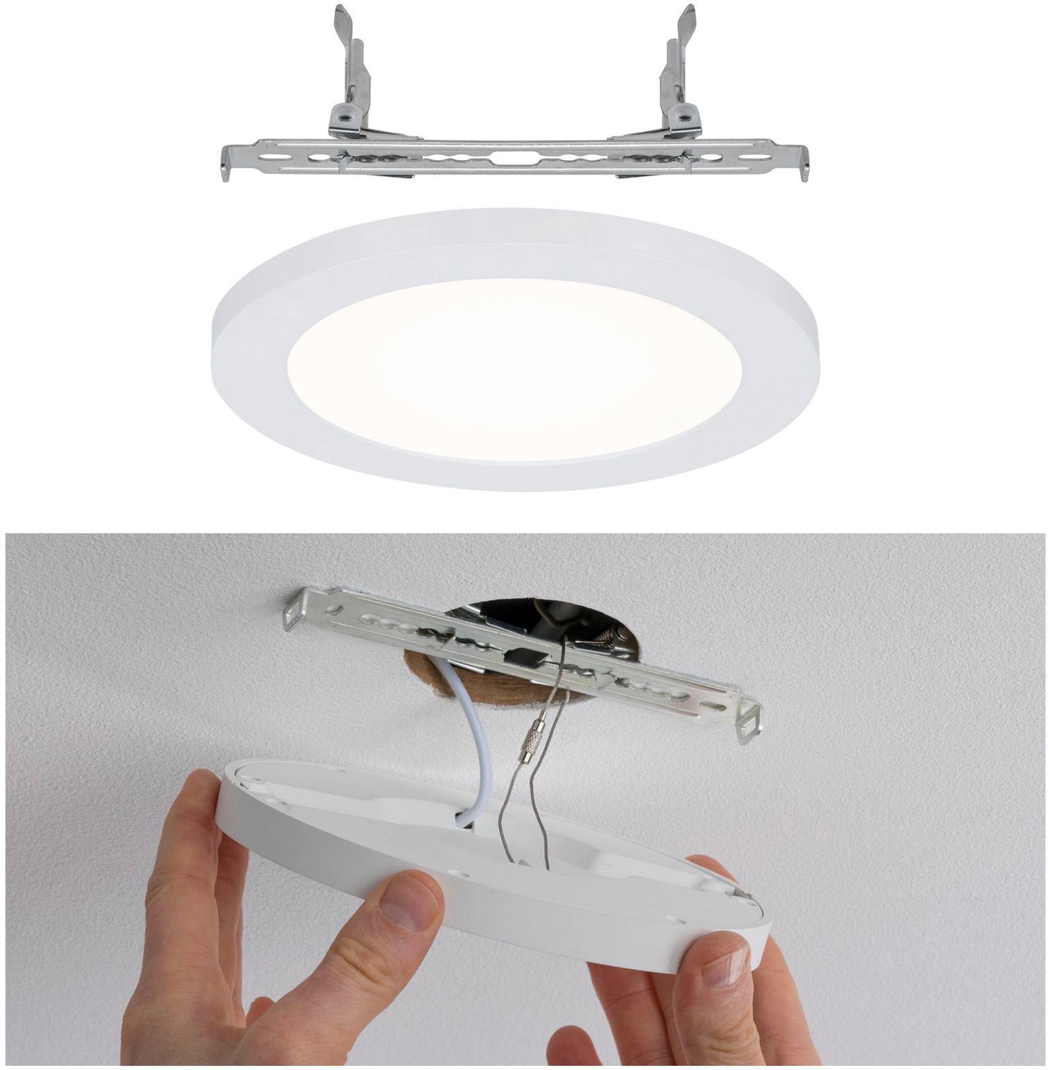 Paulmann LED Einbauleuchte »LED Einbaupanel Cover-it rund 165mm 12W 3.000K Weiß matt«, 1 flammig, LED Einbaupanel Cover-it rund 165mm 12W 3.000K Weiß matt
