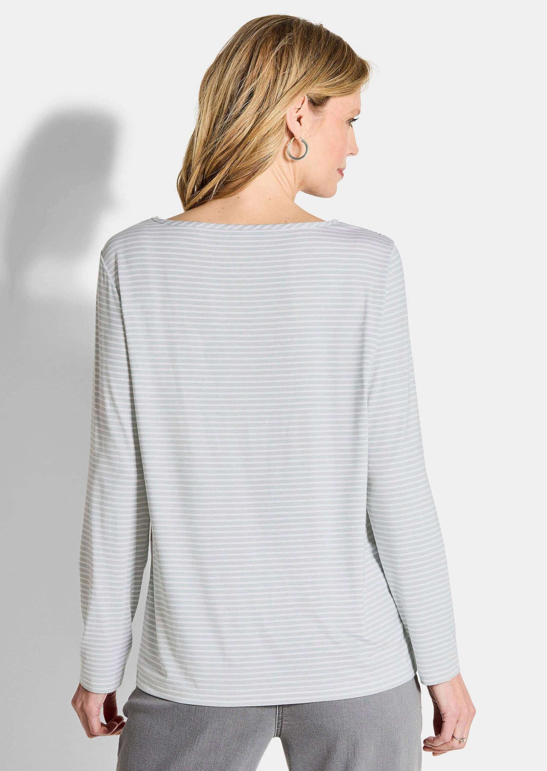 GOLDNER Langarmshirt »Blusenshirt aus Satin und Viskose-Jersey«