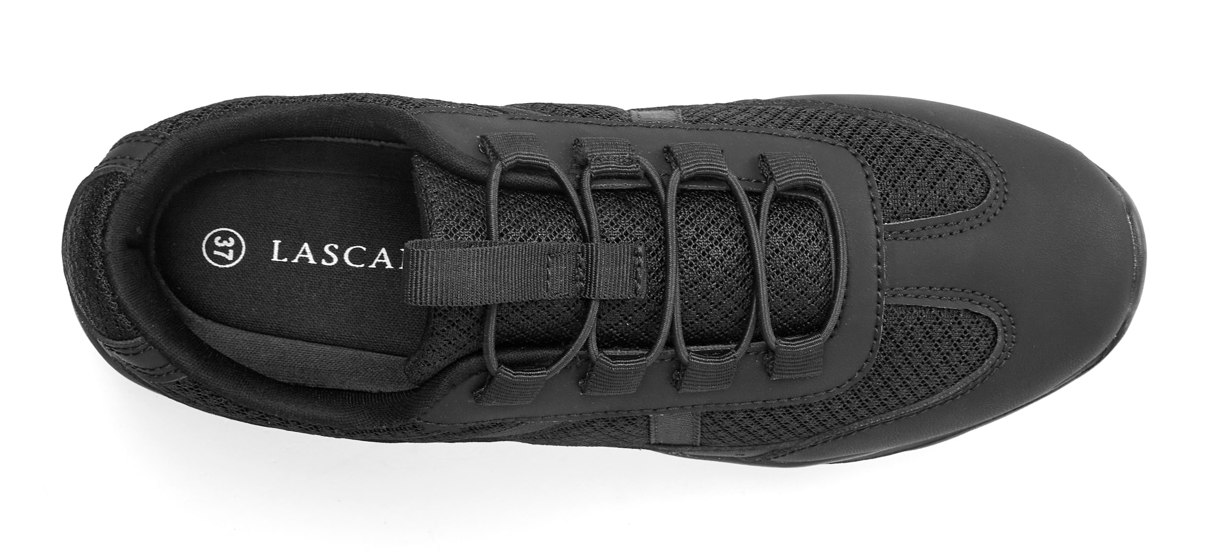 LASCANA Sneaker, Slip-On Freizeitschuh, Halbschuh mit elastischen Schnürbändern VEGAN