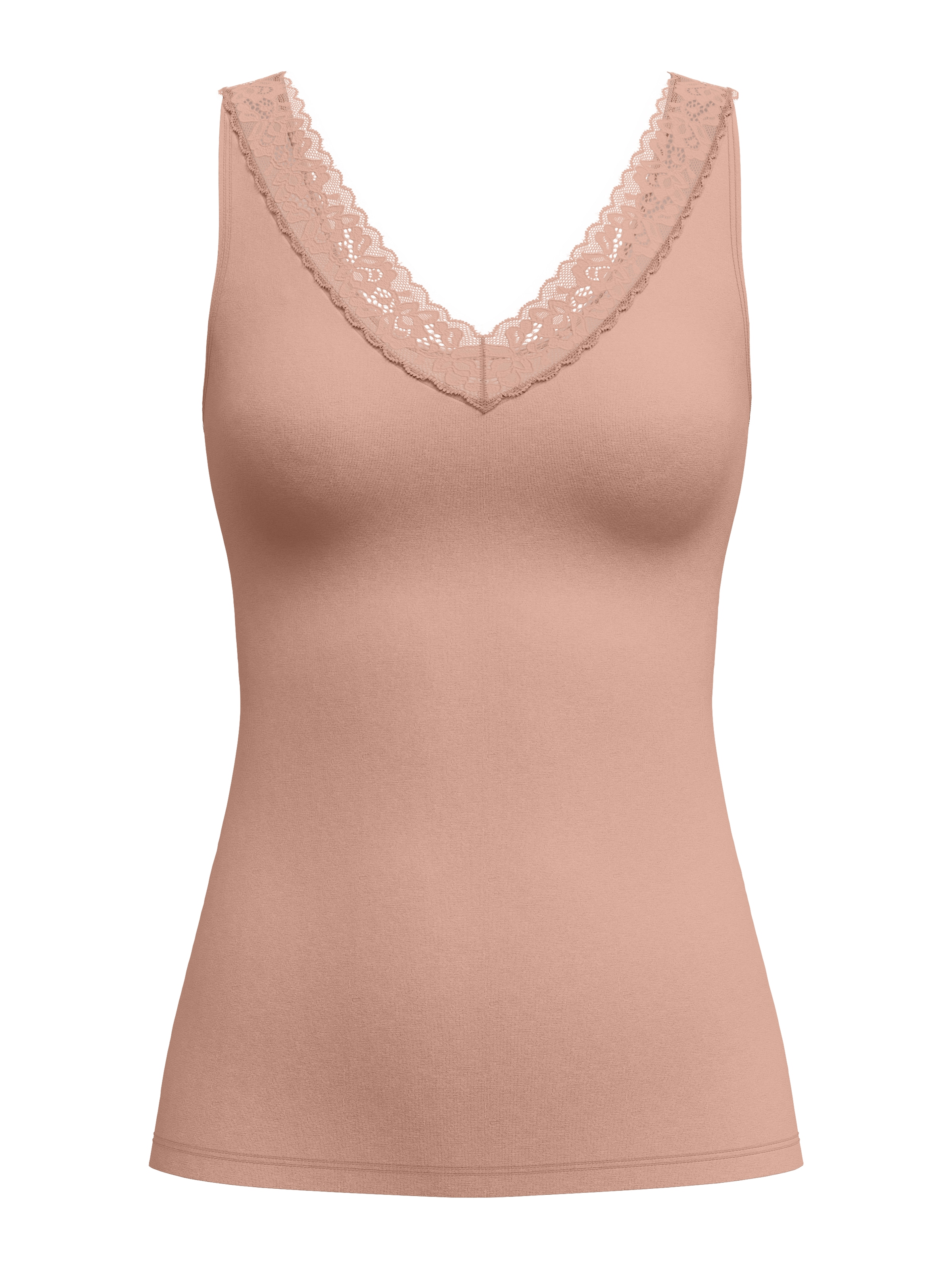 CALIDA Tanktop »Natural Comfort Lace« elastisch, V-Ausschnitt, weiche Spitze, breite Träger