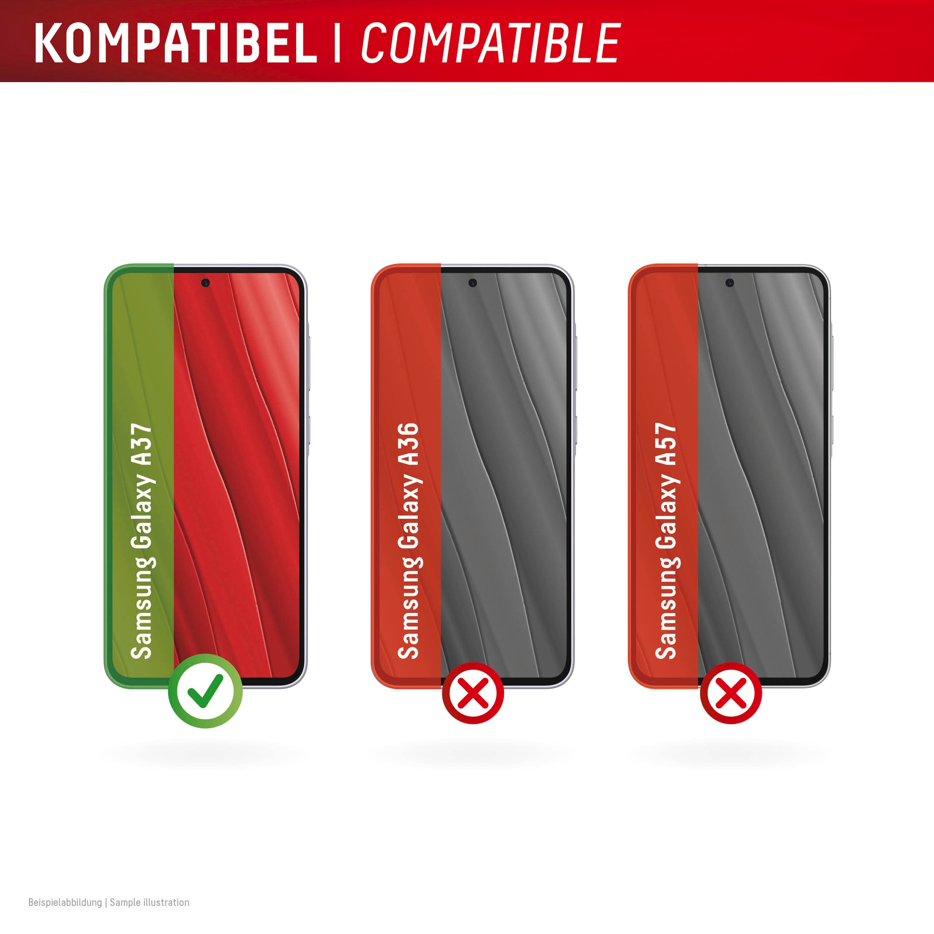 Displex Displayschutzglas »Real Glass Screen Protector + Case mit EASY-ON MountMaster« für Samsung Galaxy A37 Displayschutzfolie, Schutzfolie, Bildschirmschutz, kratz- & stoßfest