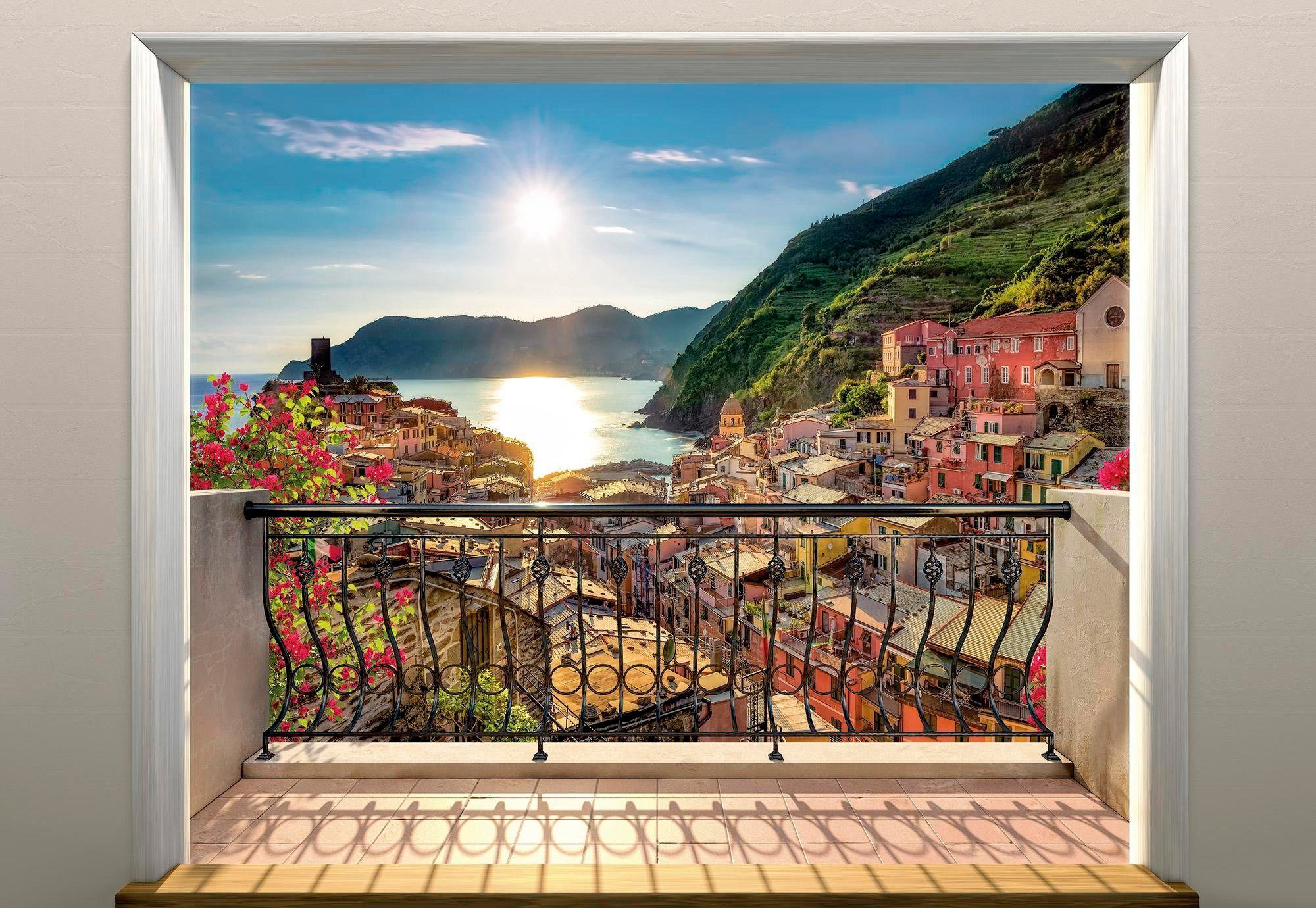 Komar Fototapete »Vernazza«, bedruckt-Meer-Wald, ausgezeichnet lichtbeständig