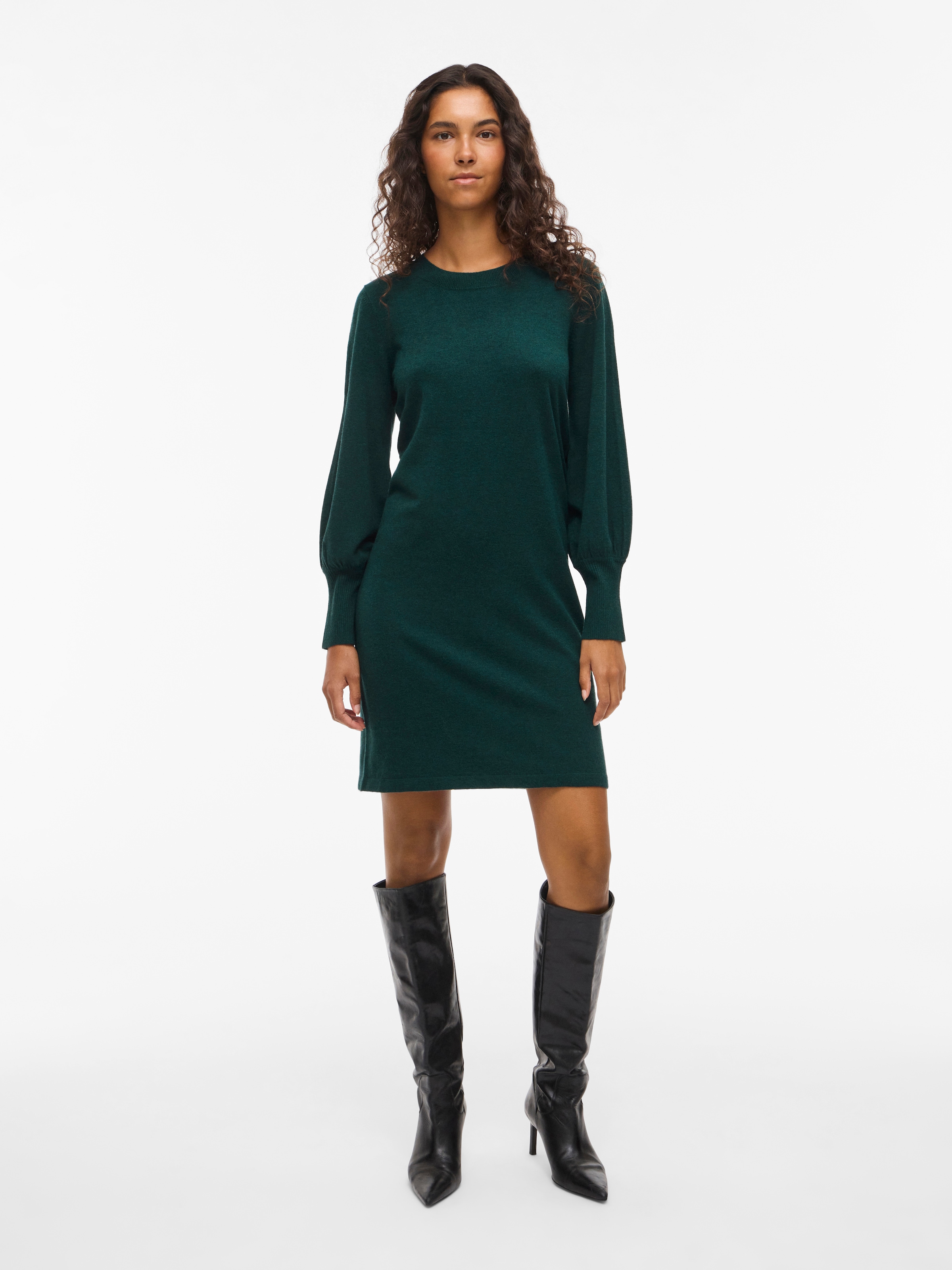 Vila Strickkleid »VIKERRY O-NECK KNIT DRESS - NOOS« Materialmix, regular fit