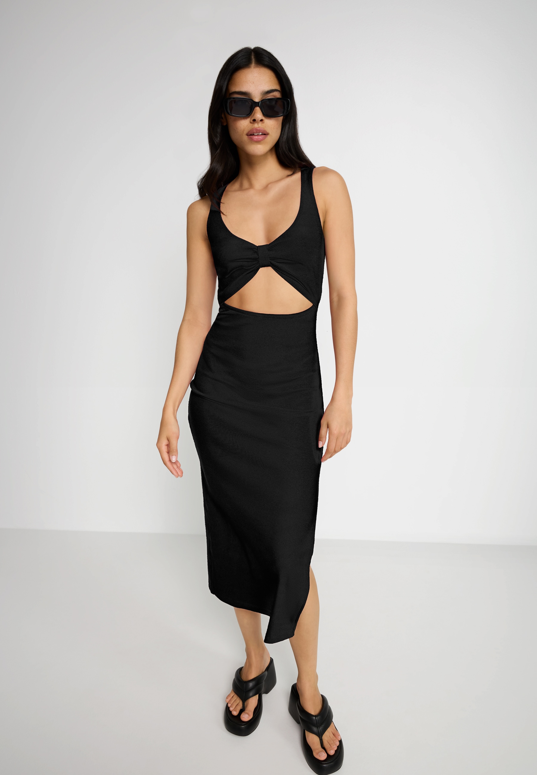LSCN by LASCANA Midikleid, aus weicher Rippware