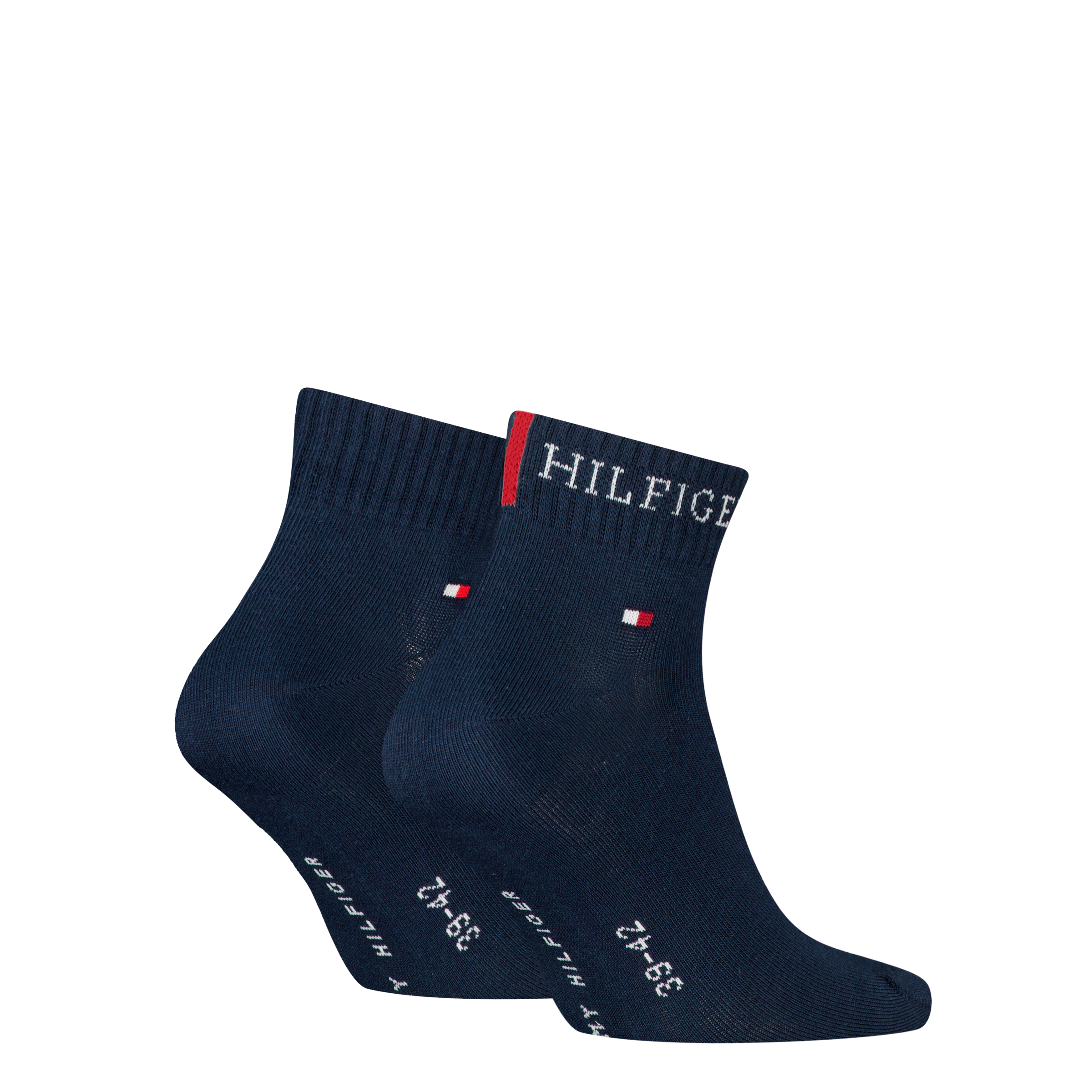 Tommy Hilfiger Kurzsocken »TH MEN QUARTER 2P HILFIGER TAB«, (2 Paar), Logo-Flag und Schriftzug