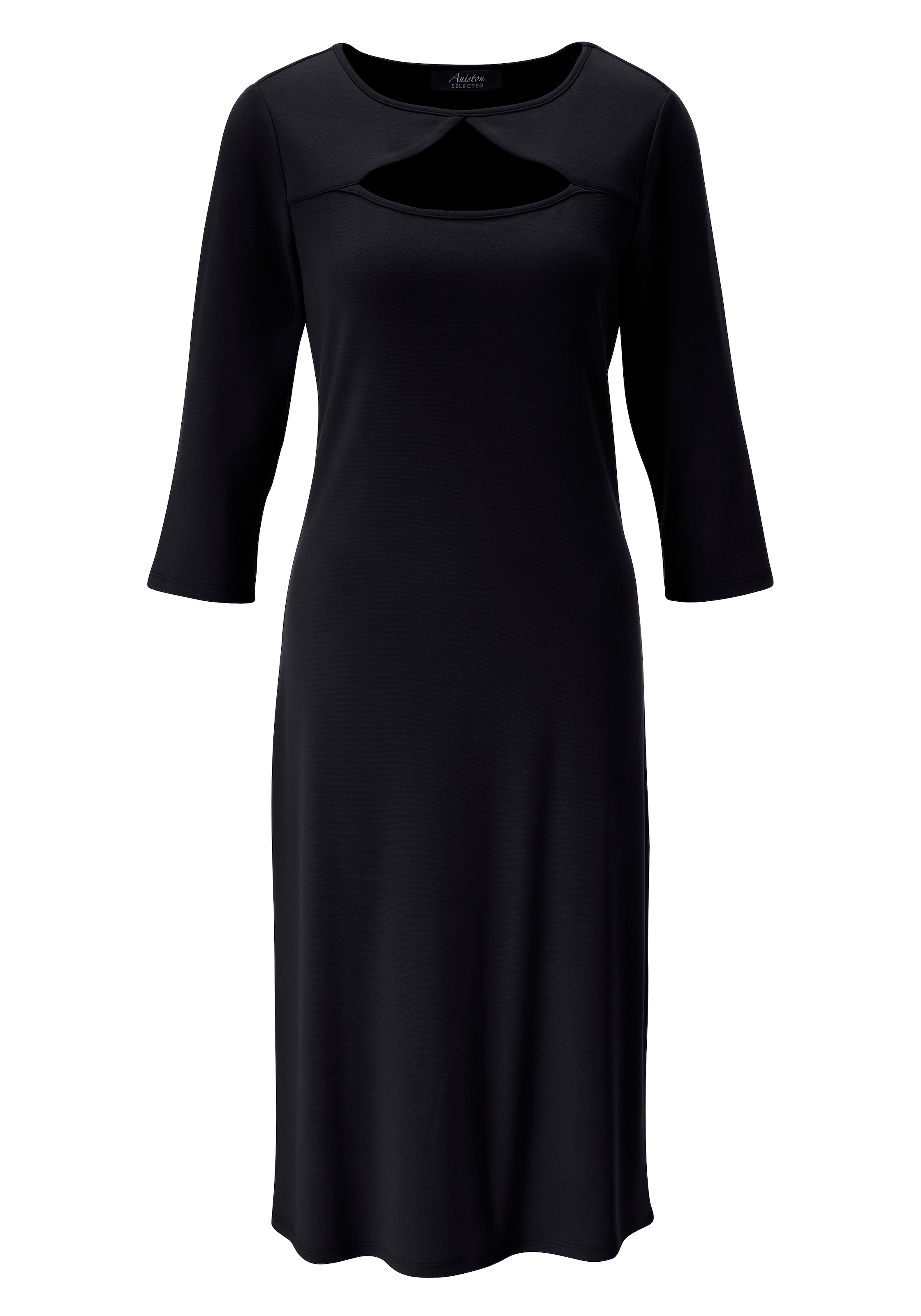 Aniston SELECTED Shirtkleid großzügiger Cut-Out am Rundhalsausschnitt - NEUE KOLLEKTION