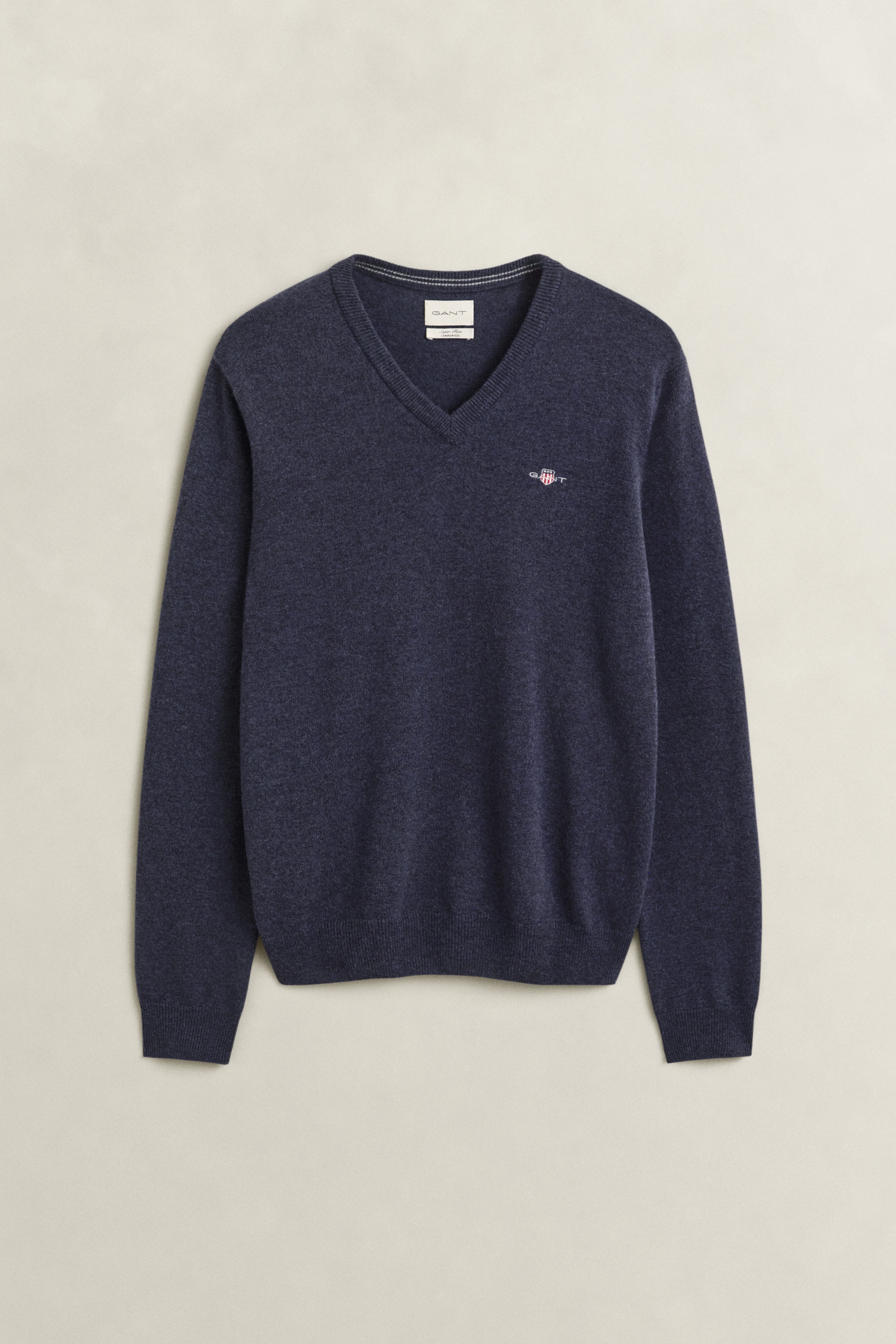 Gant V-Ausschnitt-Pullover »SUPERFINE LAMBSWOOL V-NECK« regular fit, gerippte Abschlüsse