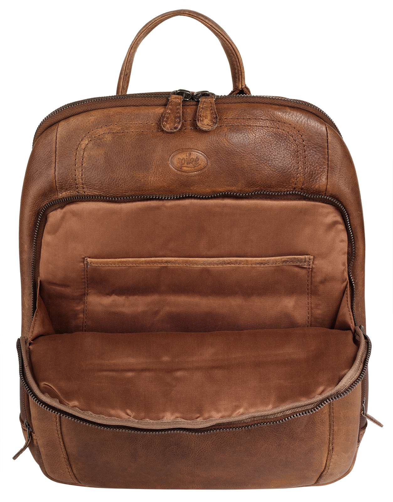 Piké Laptoprucksack, echt Leder, Made in Italy