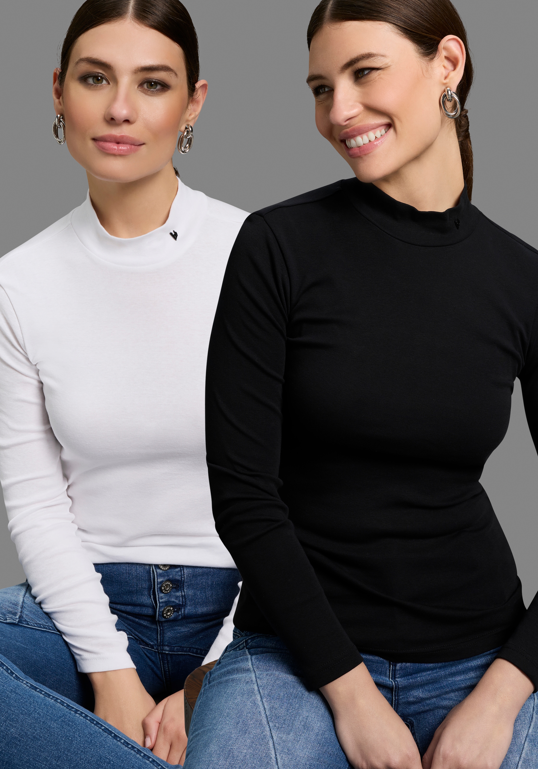 Bruno Banani Rollkragenshirt, 2 Stk. perfektes Basic mit Rollkragen - NEUE KOLLEKTION
