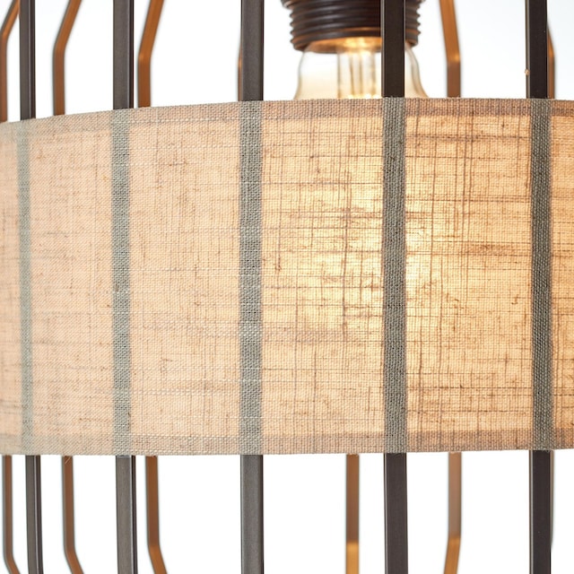 Brilliant Bogenlampe »Slope«, 1 flammig-flammig, mit Fußschalter, 171 cm  Höhe, E27, Metall/Textil, schwarz/natur kaufen online bei OTTO