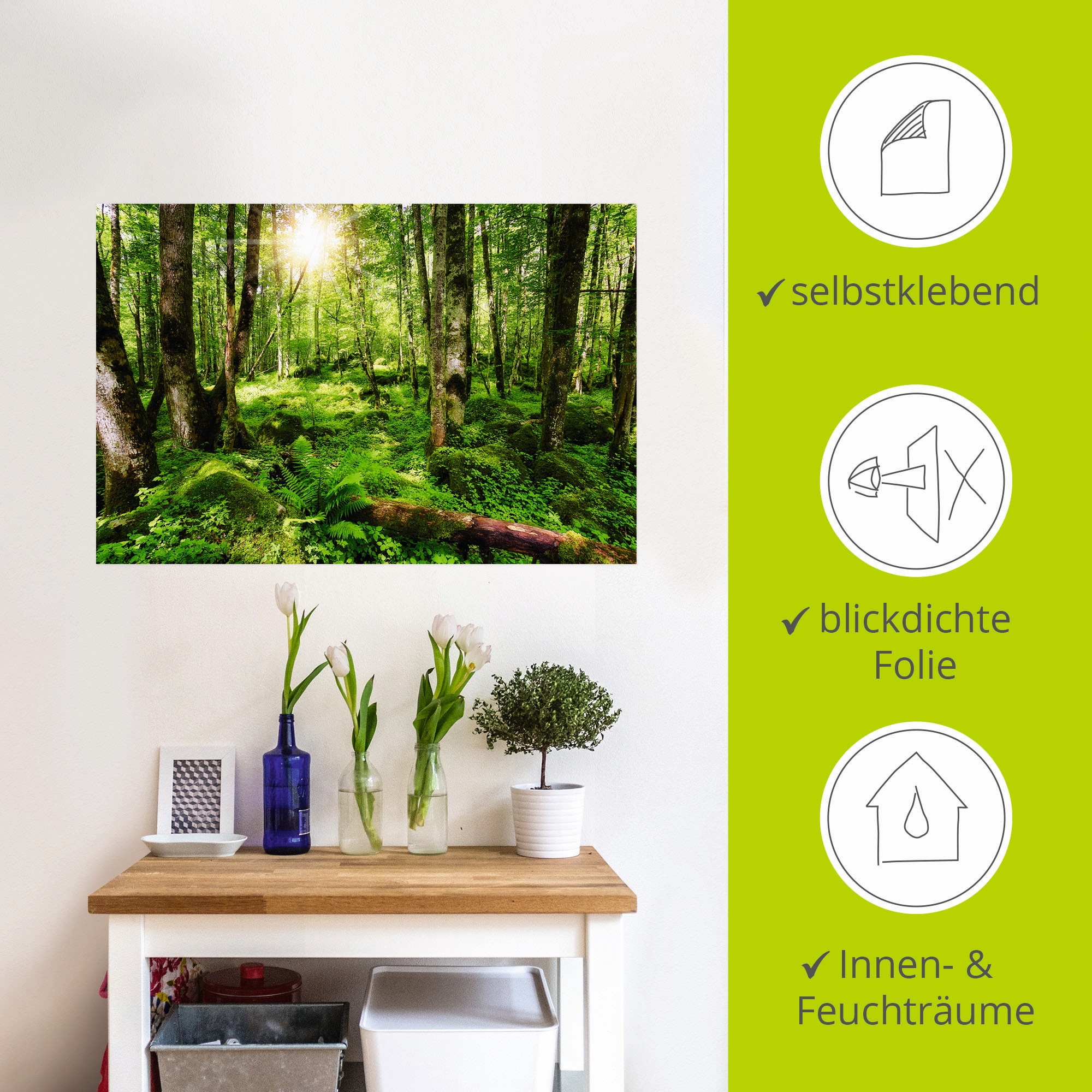 Artland Wandbild »Wald«, Wald, (1 St.), als Leinwandbild, Poster, Wandaufkleber in verschied. Größen