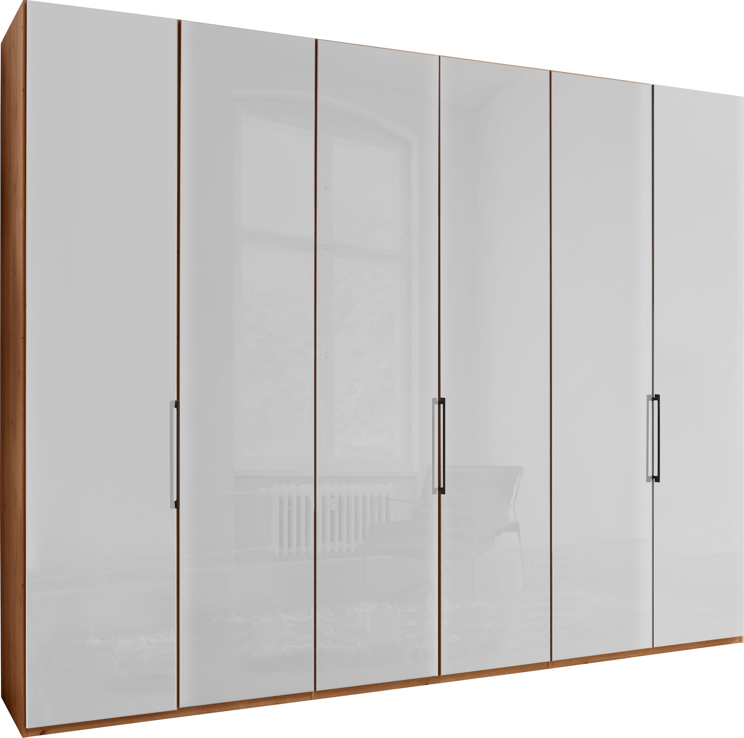 WIEMANN Drehtürenschrank »Monaco, Made in Germany, höhenverstellbare Inneneinteilung«, mit edler Glasfront und hochwertigen Beschläge inkl. Türdämpfung