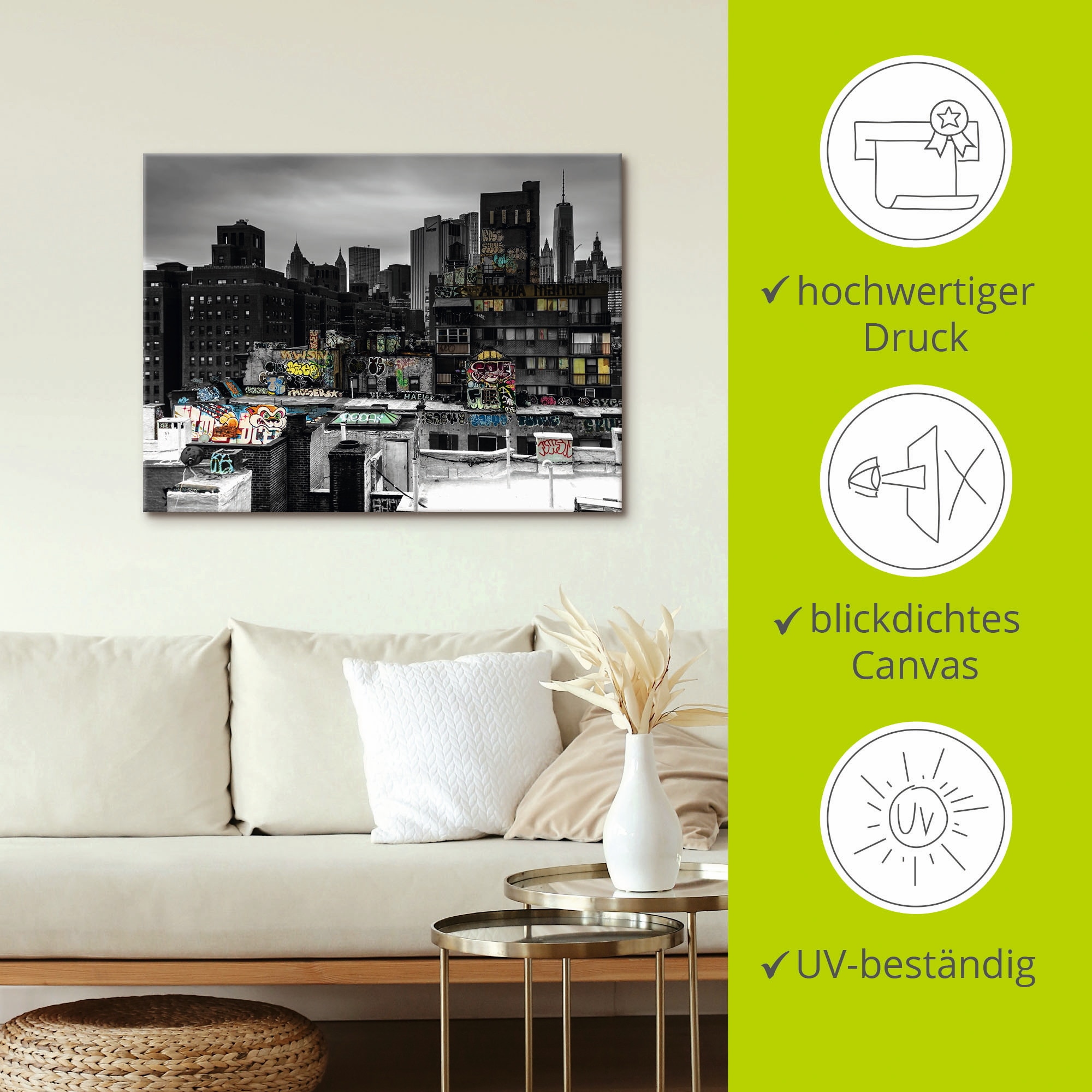 Artland Wandbild »Graffiti in New York«, Amerika, (1 St.), als Leinwandbild, Poster in verschied. Größen